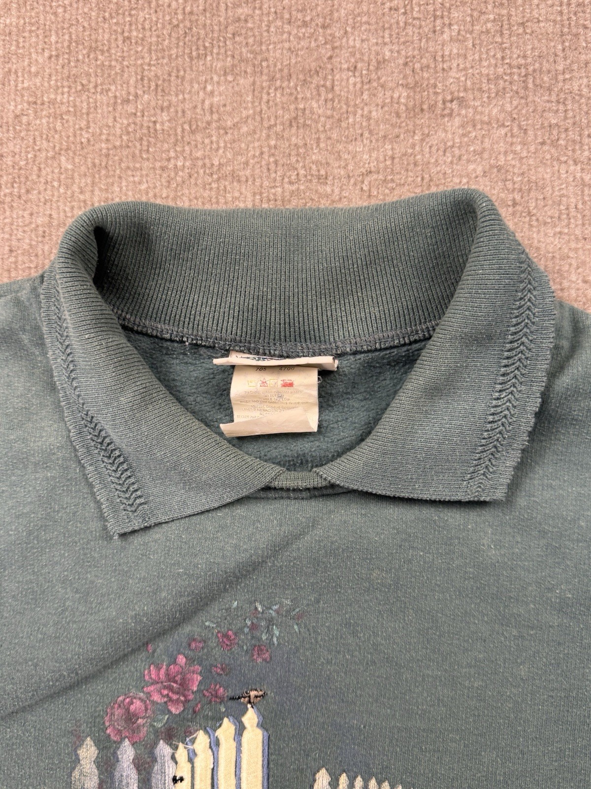 VTG 90s Northern Reflections Gardening Flowers Bees Collar Crewneck Sweatshirt-L