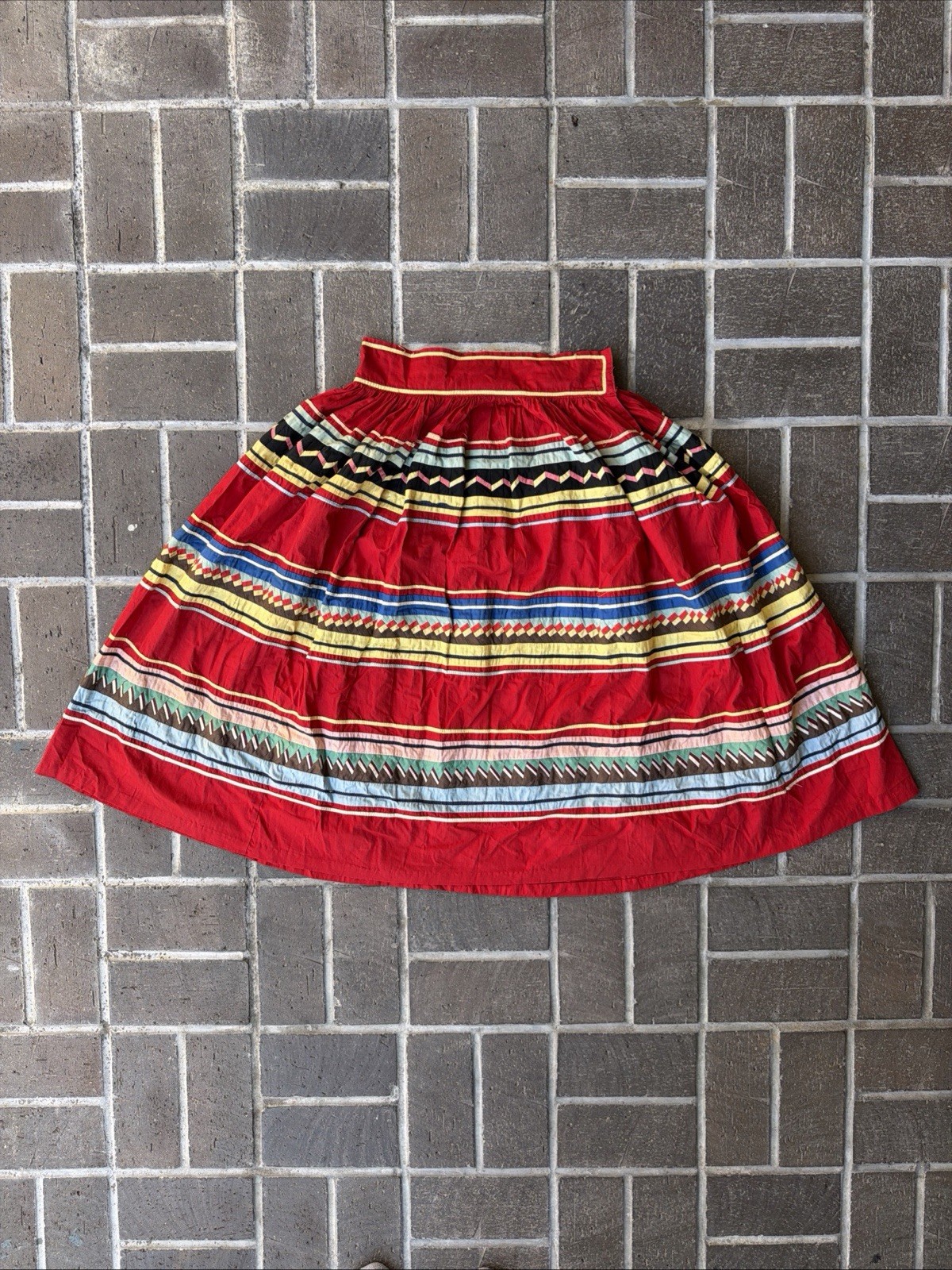 Vintage Seminole Native American Authentic Rare Patchwork Skirt 1950s 40s