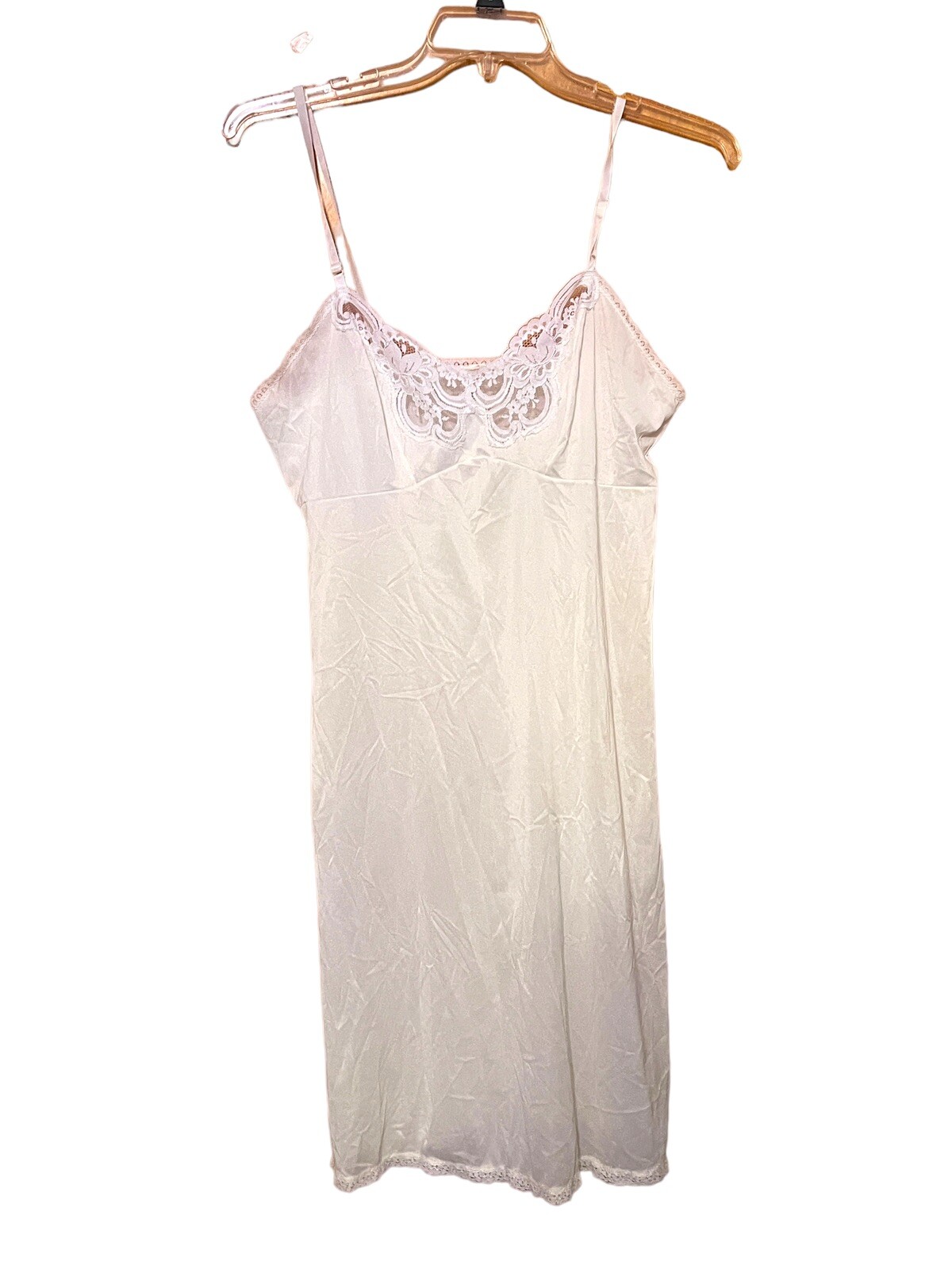 Vintage g JCPenney Full Slip Ivory Cream Size 12 Lace Bust Adjustable Straps