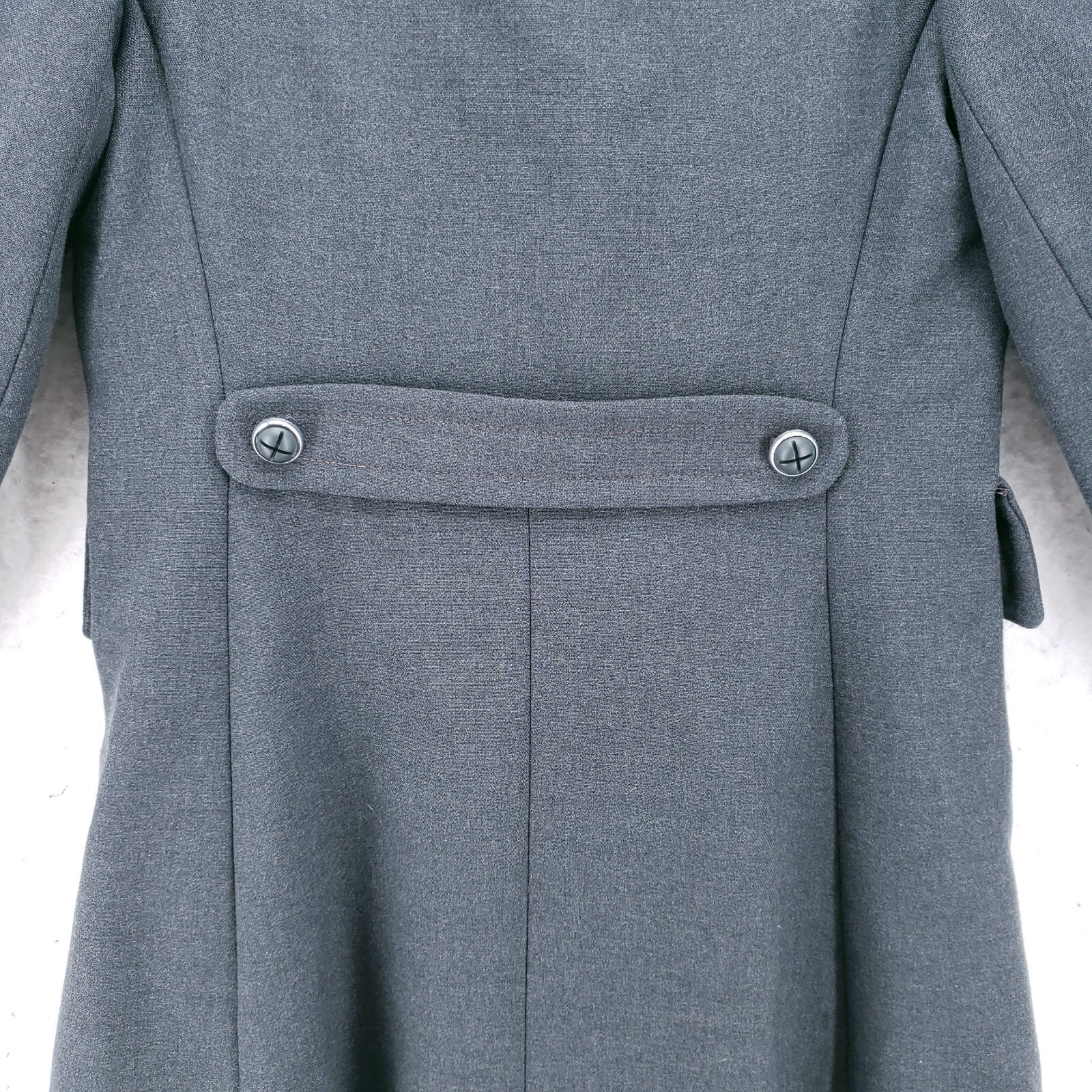 Vintage 100% Virgin Wool Coat Rochambeau Fabric Fitted Estimated Size S/M