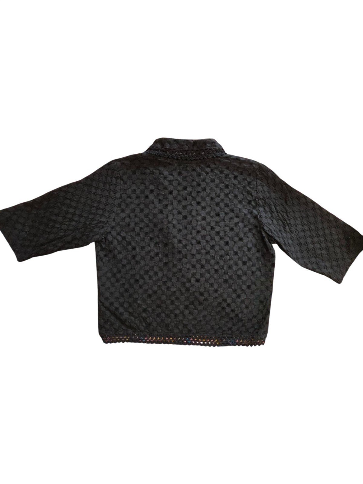 VTG Nannette Keller Black Cotton Lace Cape Shrug Jacket „L” High Low Whimsigoth