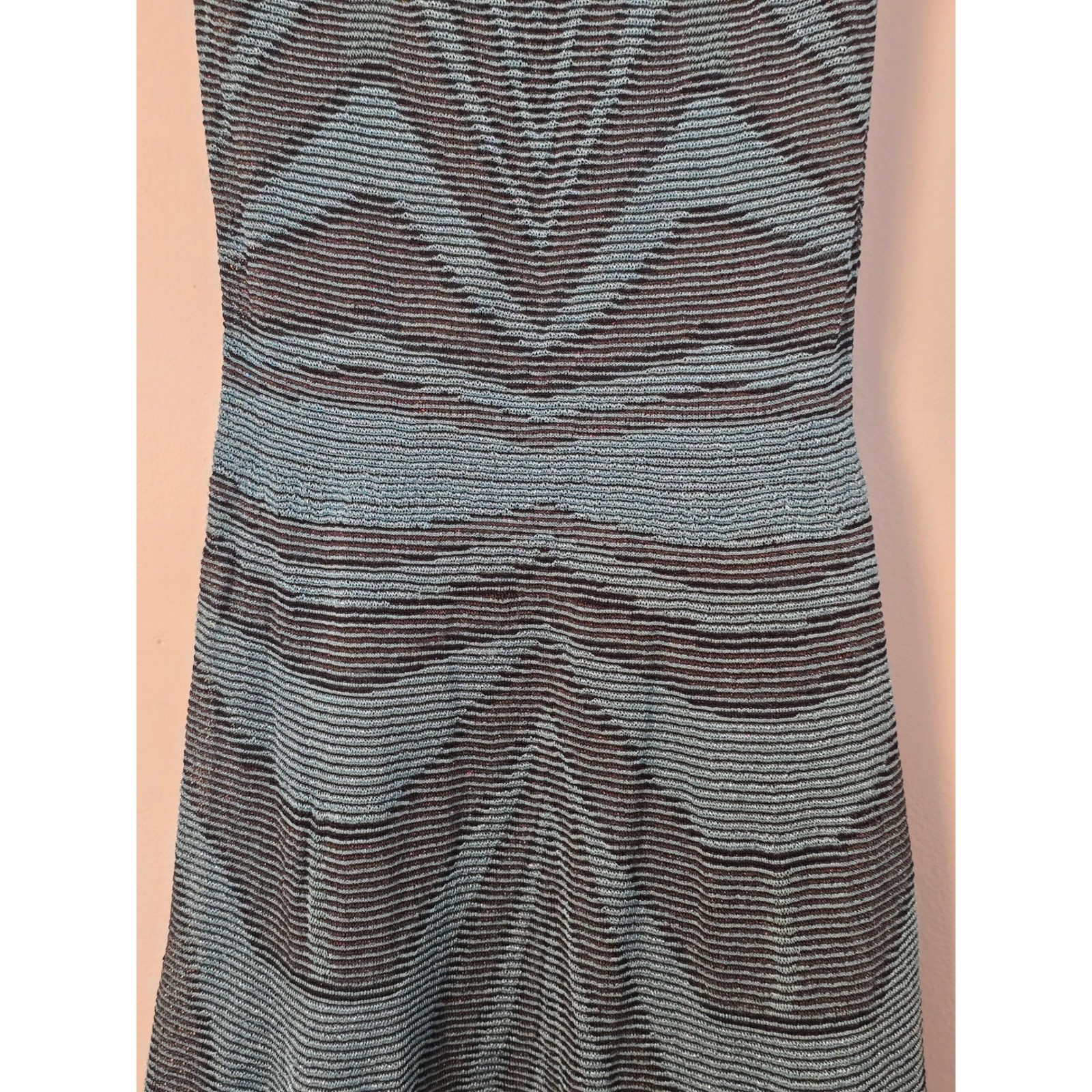 Missoni Dress Art Deco Black Blue Wave Retro Knit