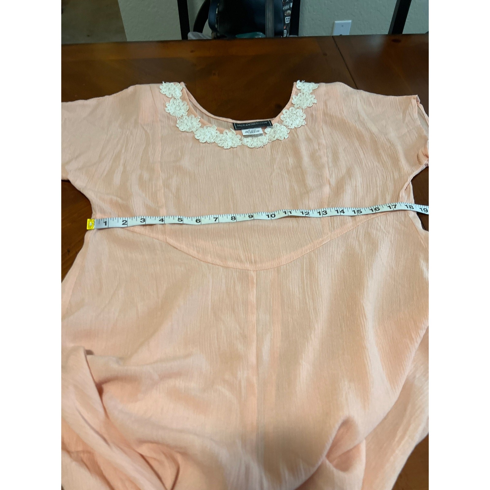 Molly Malloy Vintage Peach Gauze Maxi Dress Size 8 Cottagecore Boho Festival