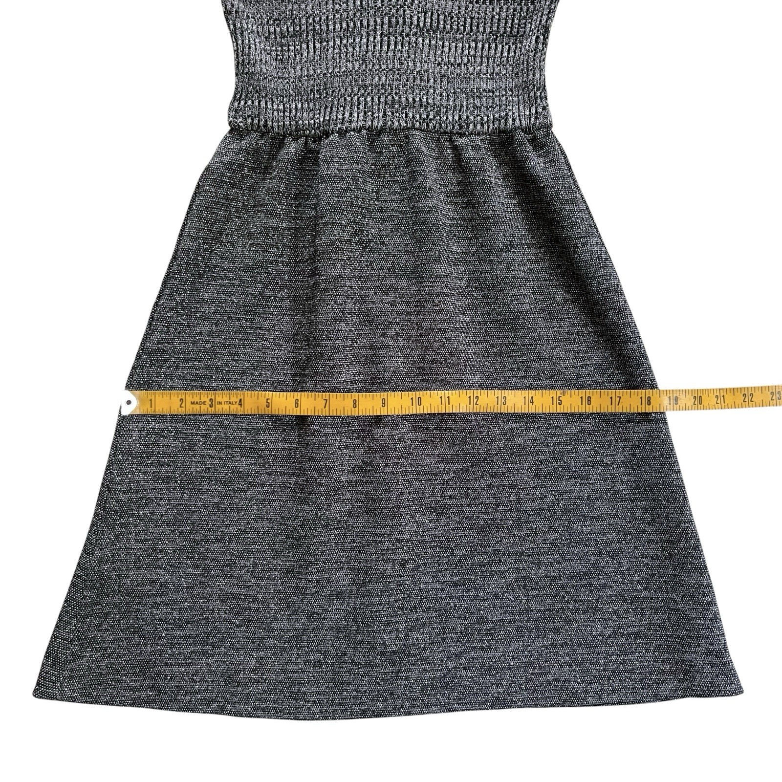 60s Vintage Black Silver Gray Ribbed Sweater Vest Pinafore Dress by Miss Magnin