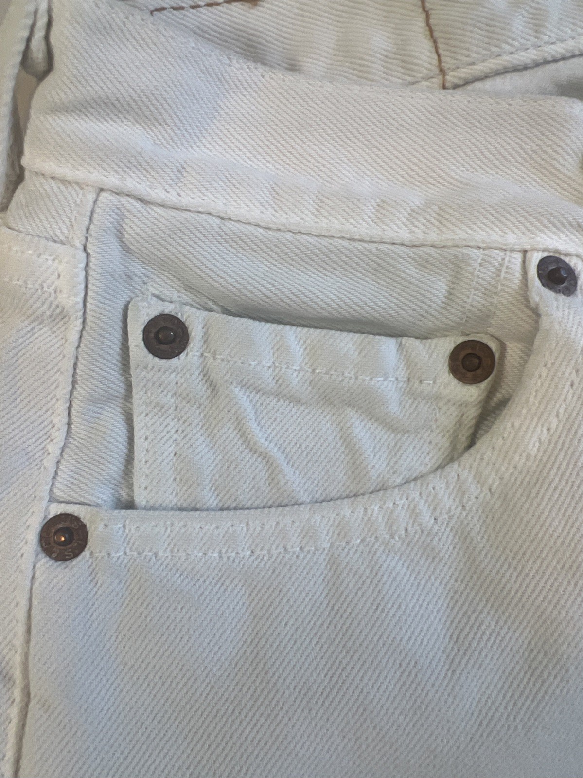 Women’s Levi’s 501 Jeans, Button Fly, White Denim And Made In The USA!!!