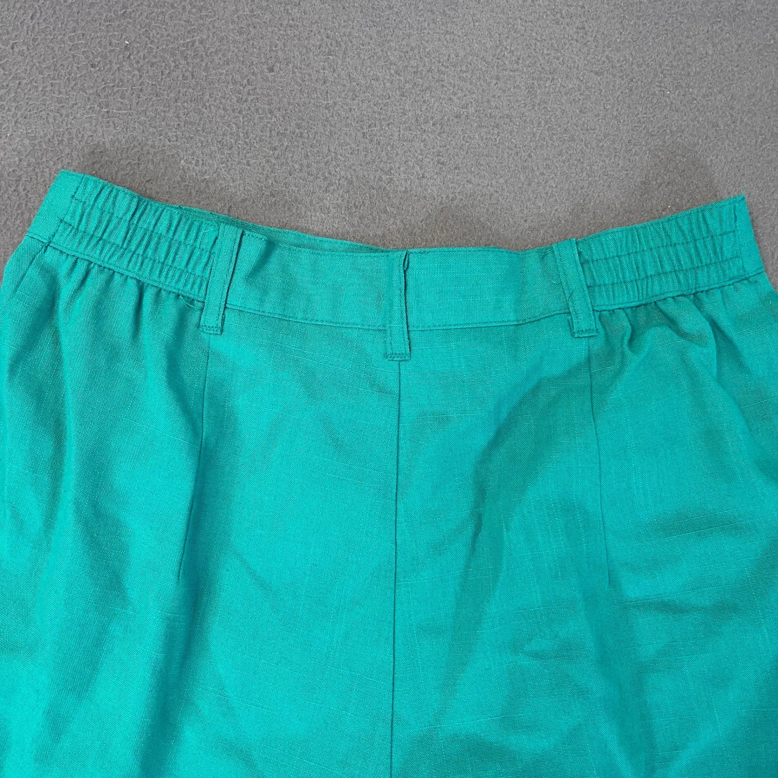 Sag Harbor Vintage High Waisted Pleated Shorts Teal Green 3763 Size 12P 26W 8″