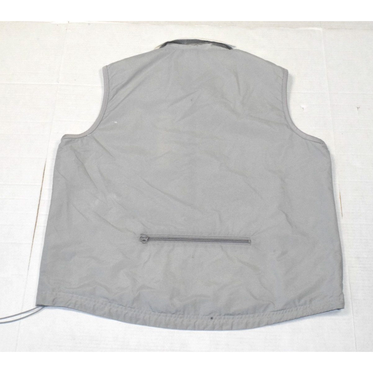 Vintage Vest Catalina Size L 90s Cloudy Gray Water Resistant Nylon Lined Zip Up