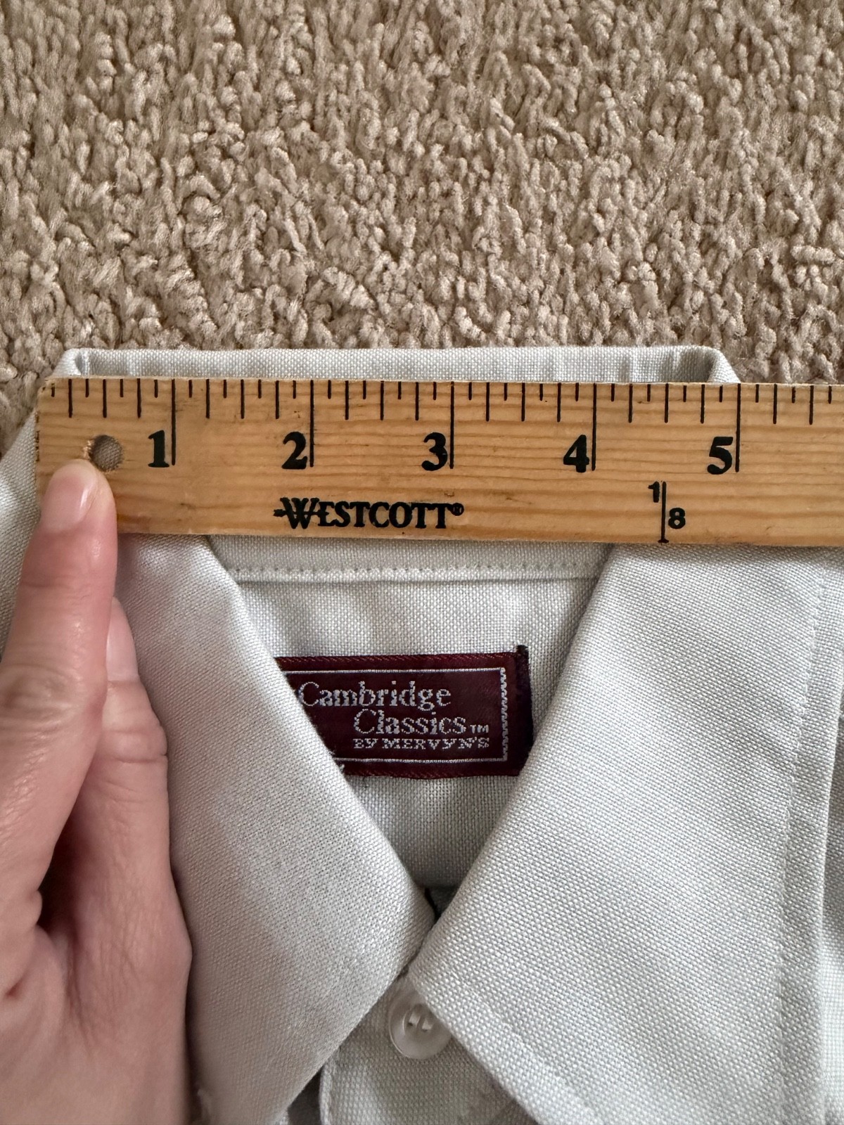 vintage cambridge classics by mervyn’s cotton dress shirt, off white, M