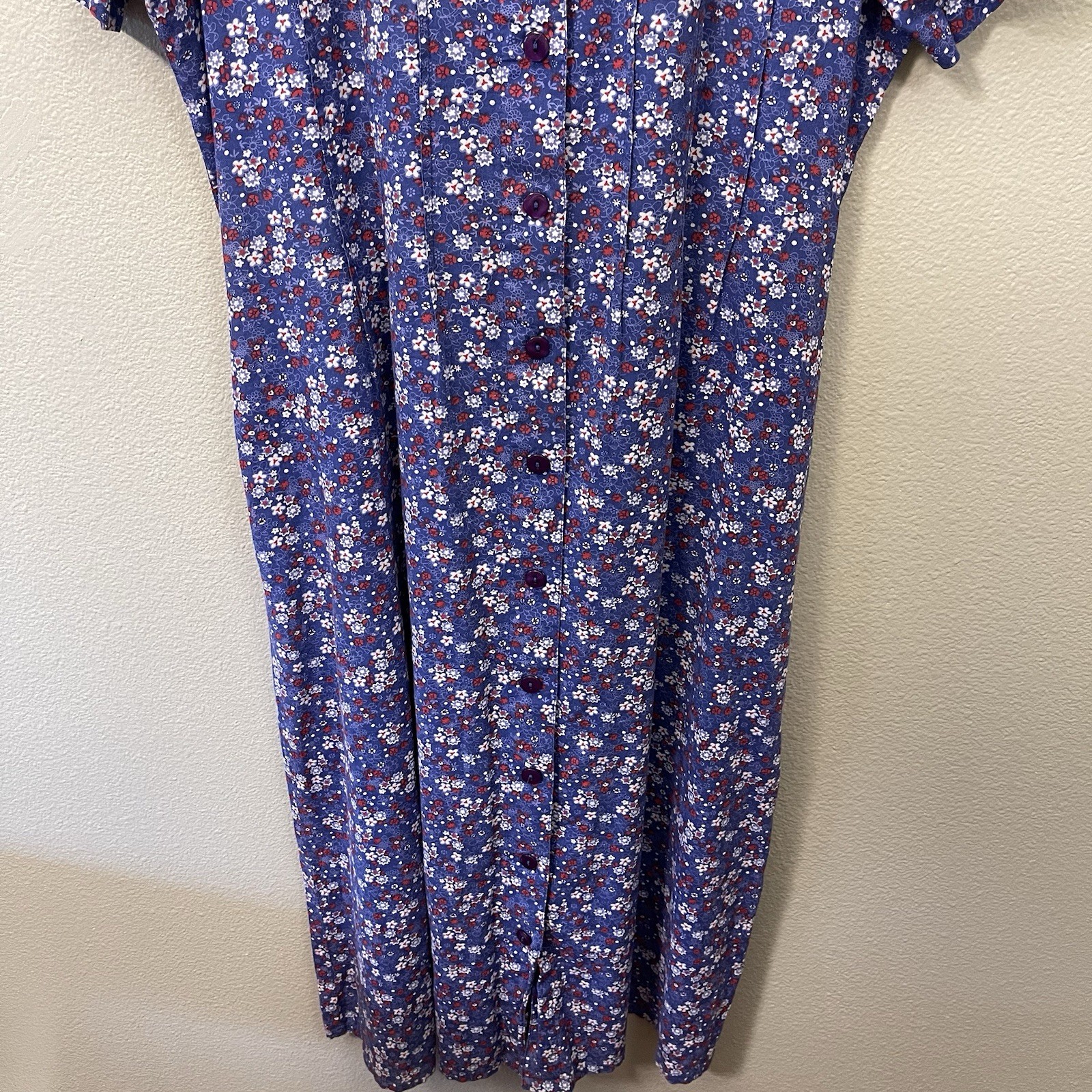 VTG Serengeti Prairie Dress Ditzy Floral Back Tie Americana Cottagecore Sz L ?