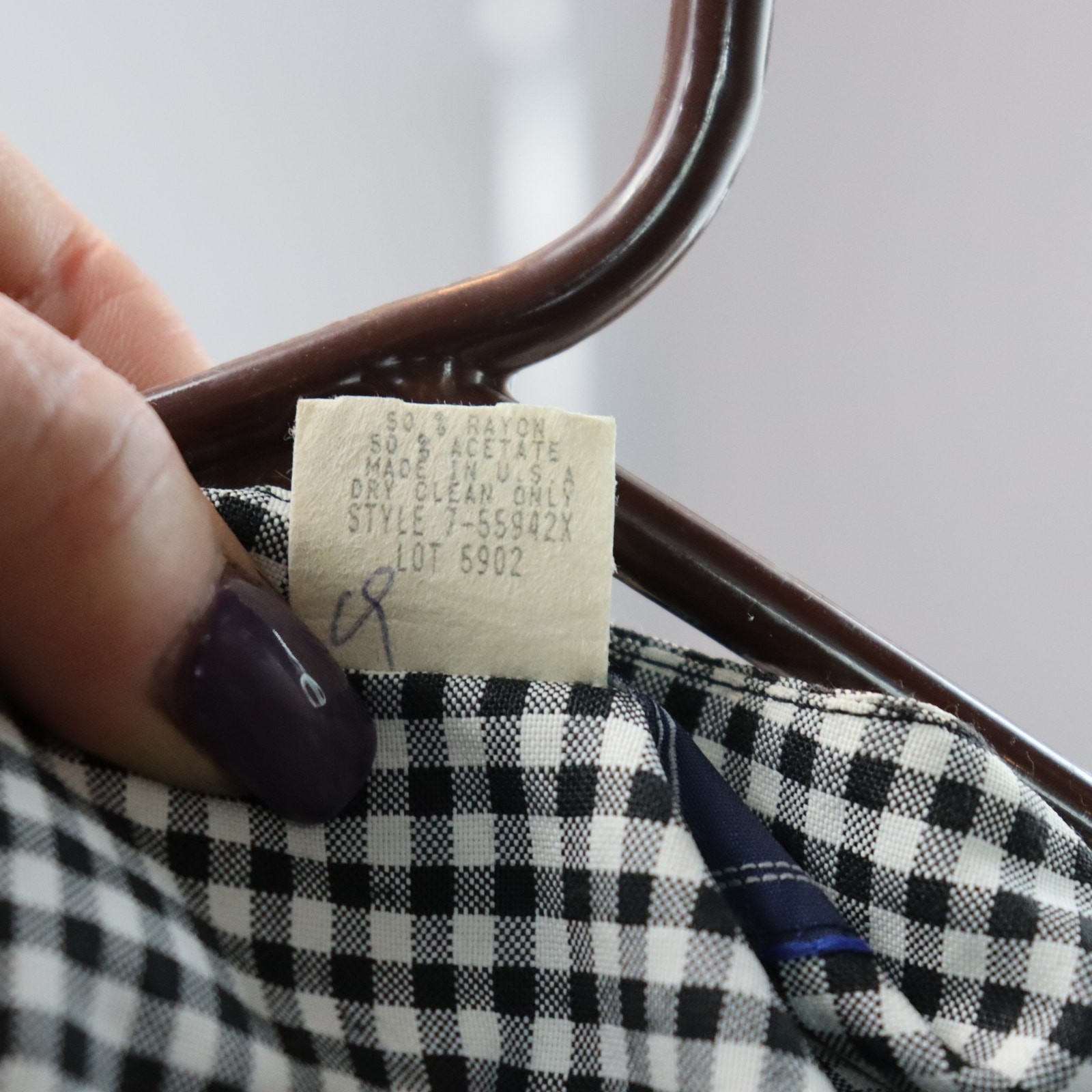 NWT Vintage Norton McNaughton Petites Gingham Blouse Size 10P Black White Check