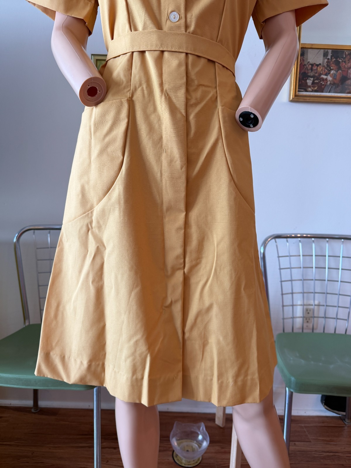 🌼 Vtg 60s Fashion Seal Uniform Mod Utility Workwear Utility Durable Dress M L