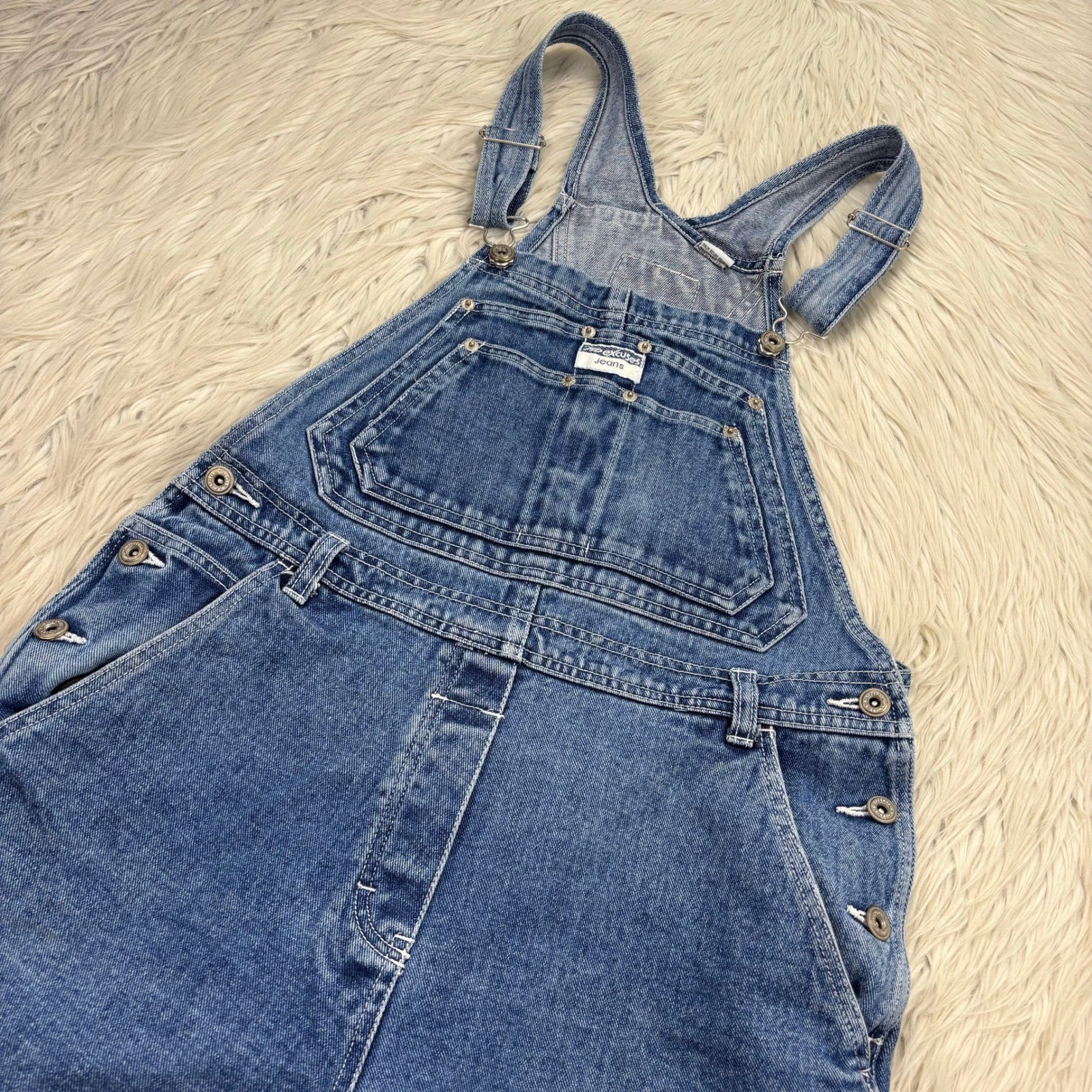 Vintage 90’s No Excuses Jeans Women’s M Denim Short Overalls Shortalls Western
