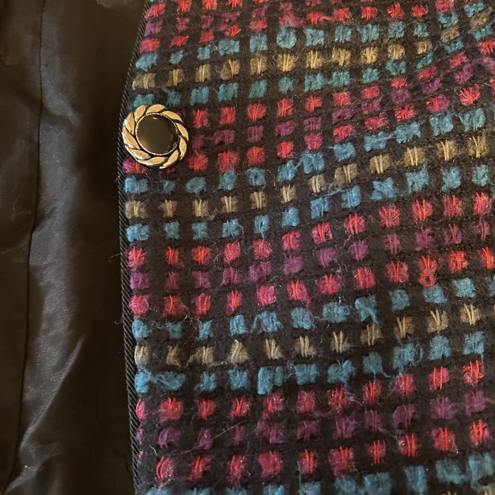 Koret Women’s Plaid Vintage Blazer/Cardigan Size L Knit Jacket