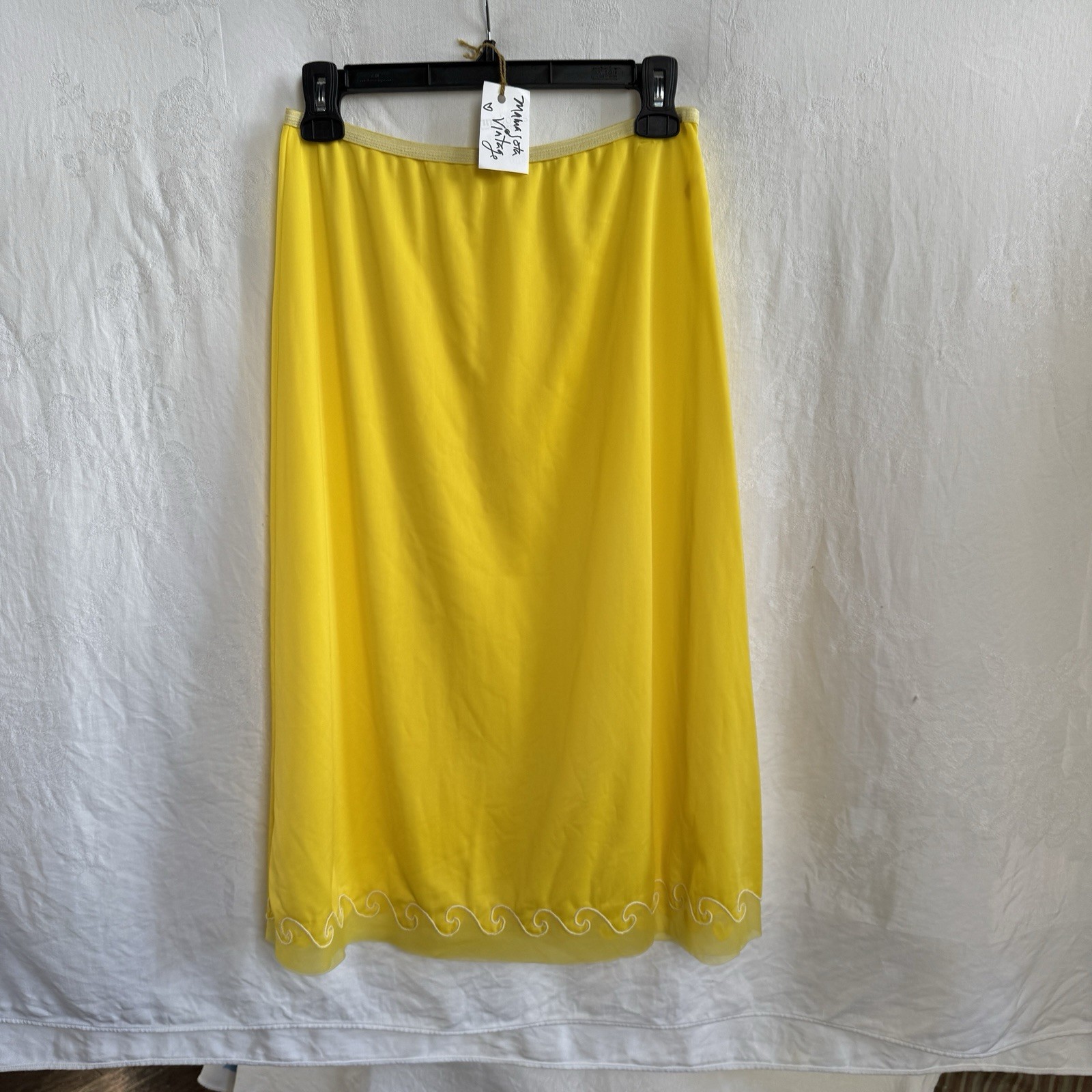 Vintage Yellow Pillow Tab Half Slip Skirt M Yolande