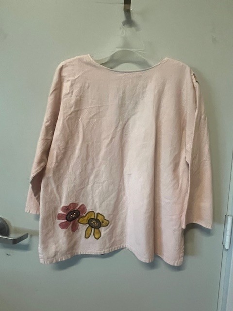 Vintage Alfredo’s Wife Women’s Top Size L/XL Black Floral Embroiled 70s 80s