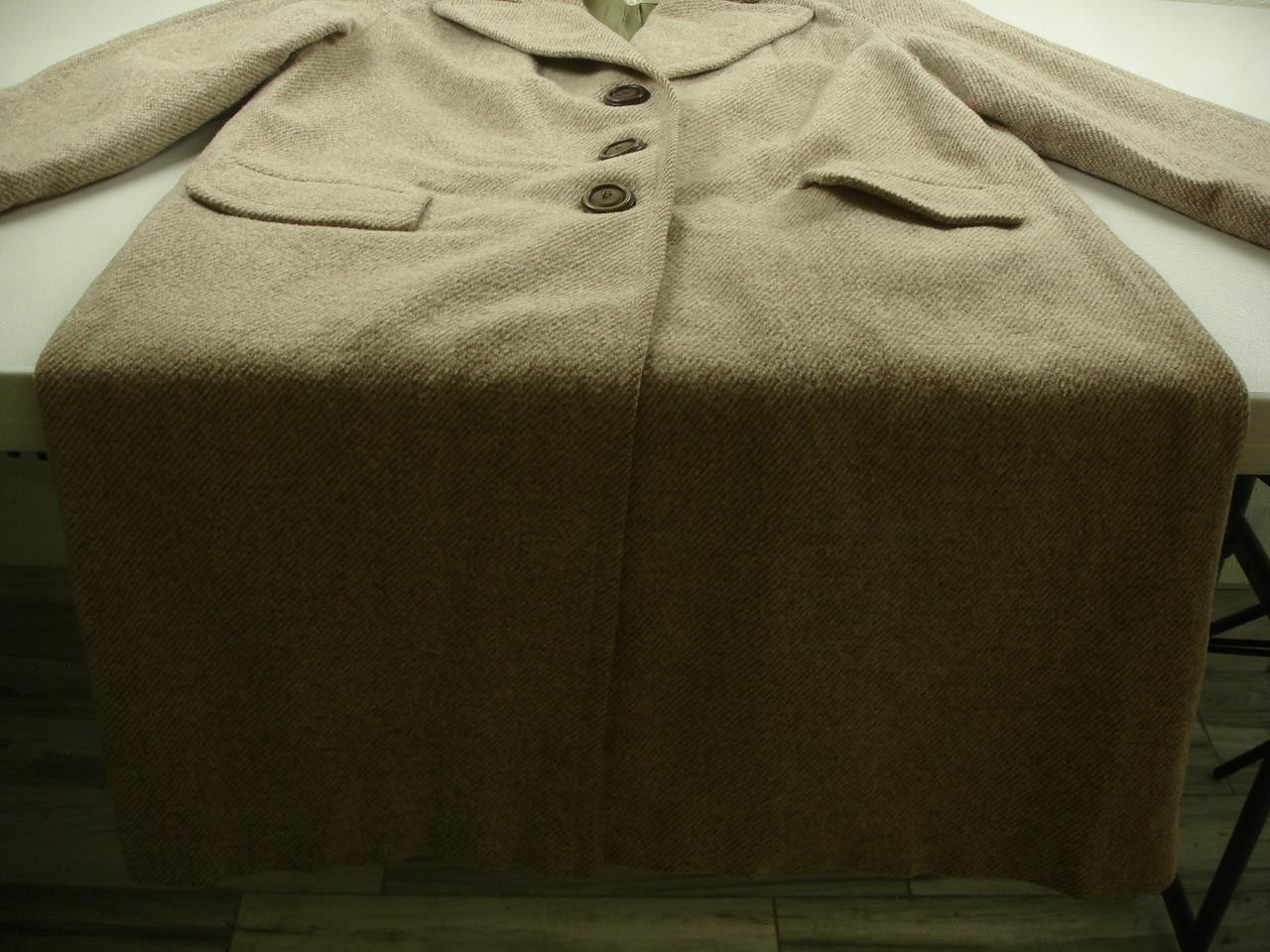 Womens L Vtg 1930’s Redfern Chesterfield Brown Tweed Coat Velvet Collar USA Made