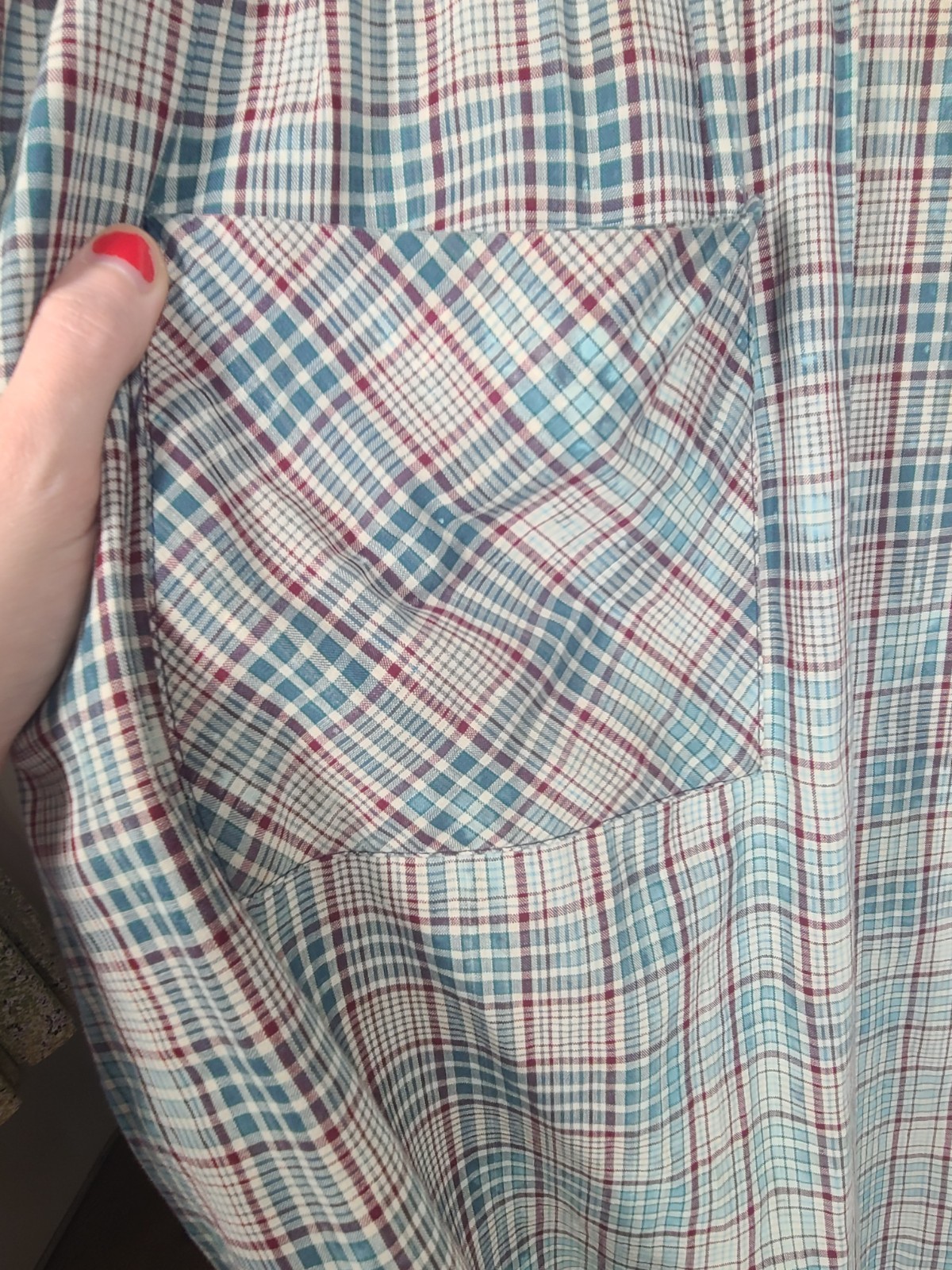 Vtg 50s Country Cotton Plaid Dress Plus Size 1x 2x Metal Zip Amazing Wear Retro