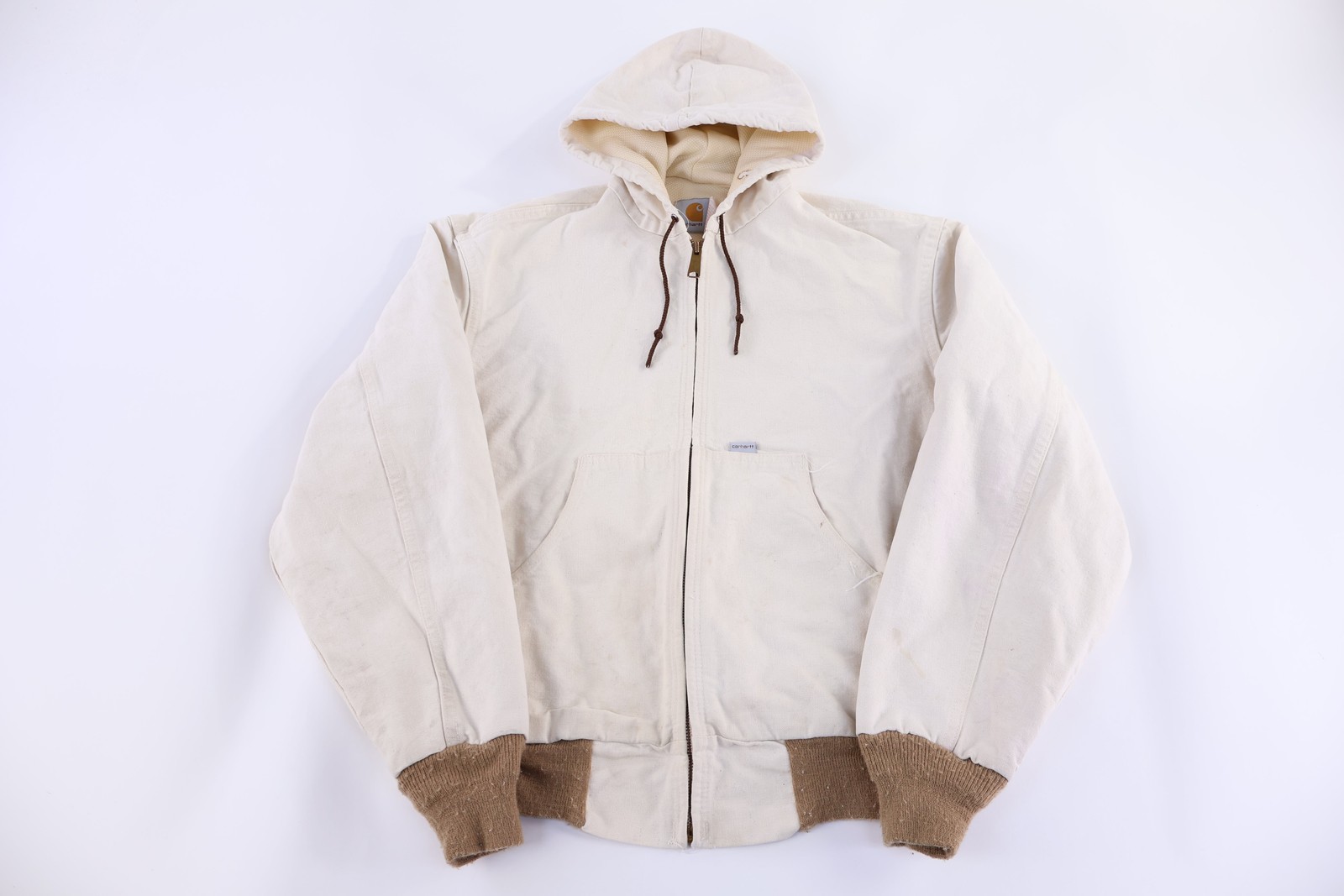 Carhartt Logo Patch Cream Full Zip Jacket