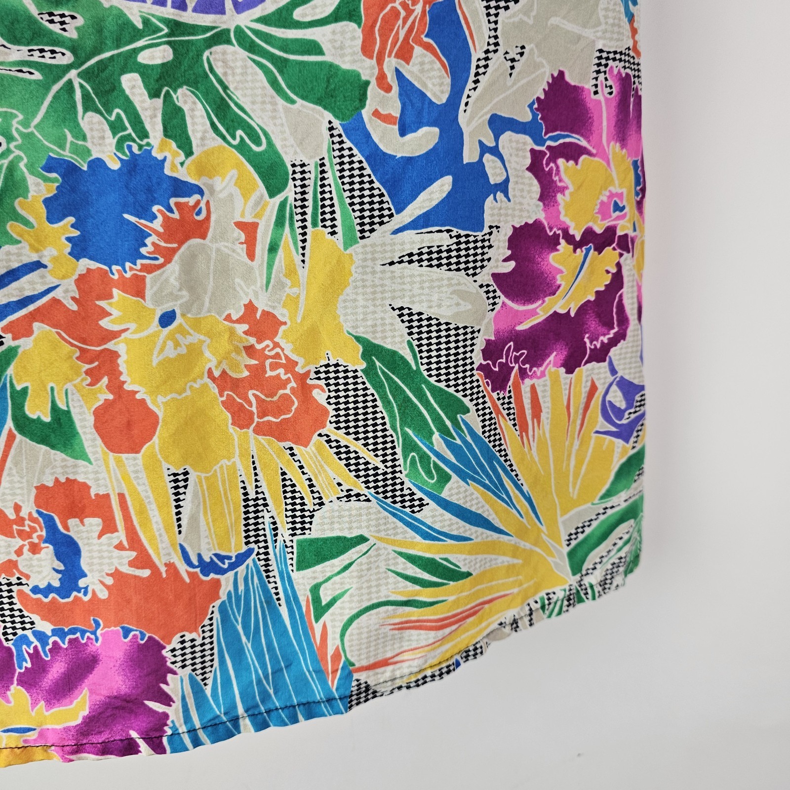 Regina Porter 80s VTG Silk Blouse Colorful M Miami Vice Floral Top Secretary