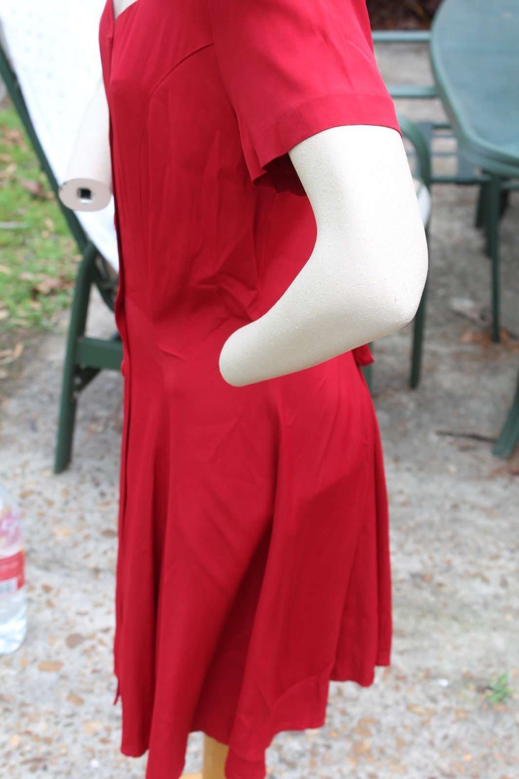 Vintage 80s 90s Deep Red Corset Back Casual Party Dress By Rampage Size Medium