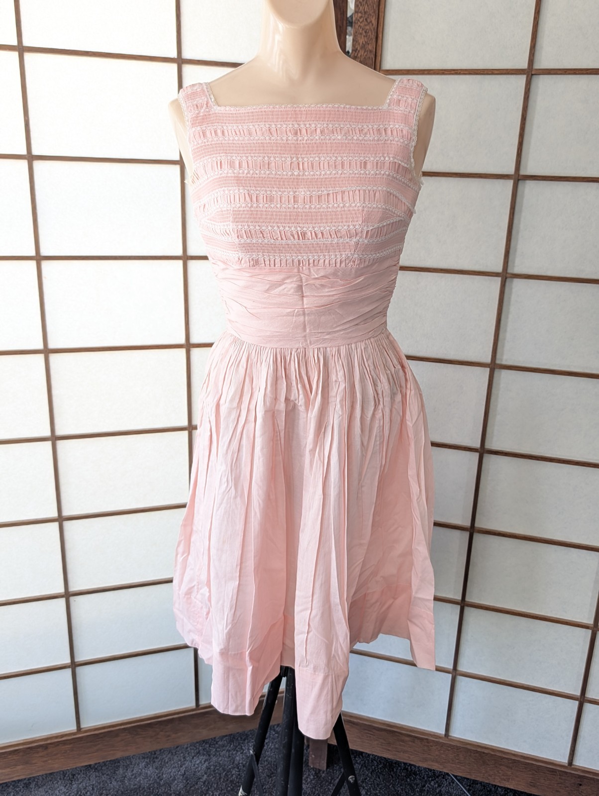 Vintage Ballet Pink Jonathan Logan Party Dress 50s 60s Summer XS Fit-n-Flare