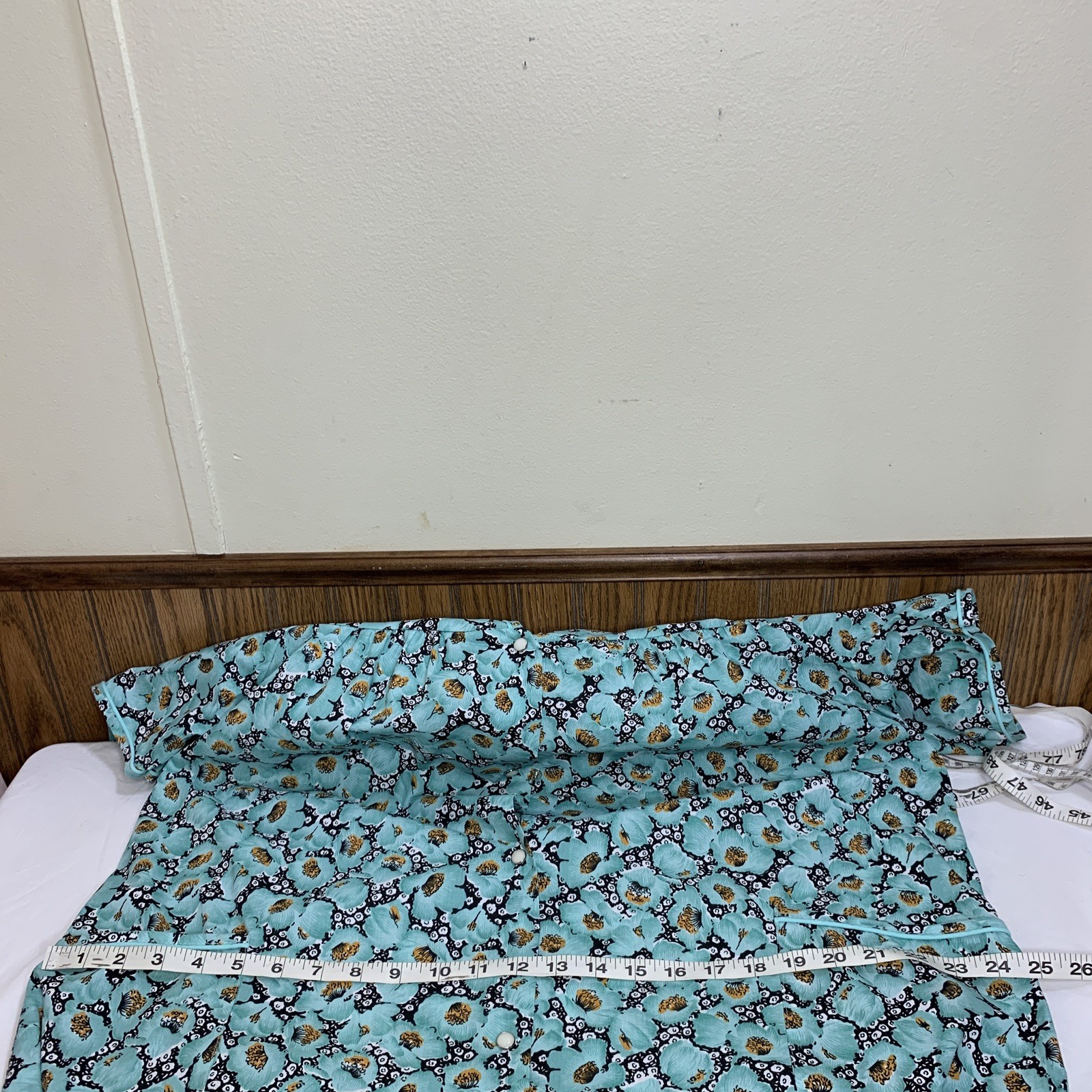 Vintage House Dress Patio Lounger Snap Front Robe Duster Mumu Large Grannycore