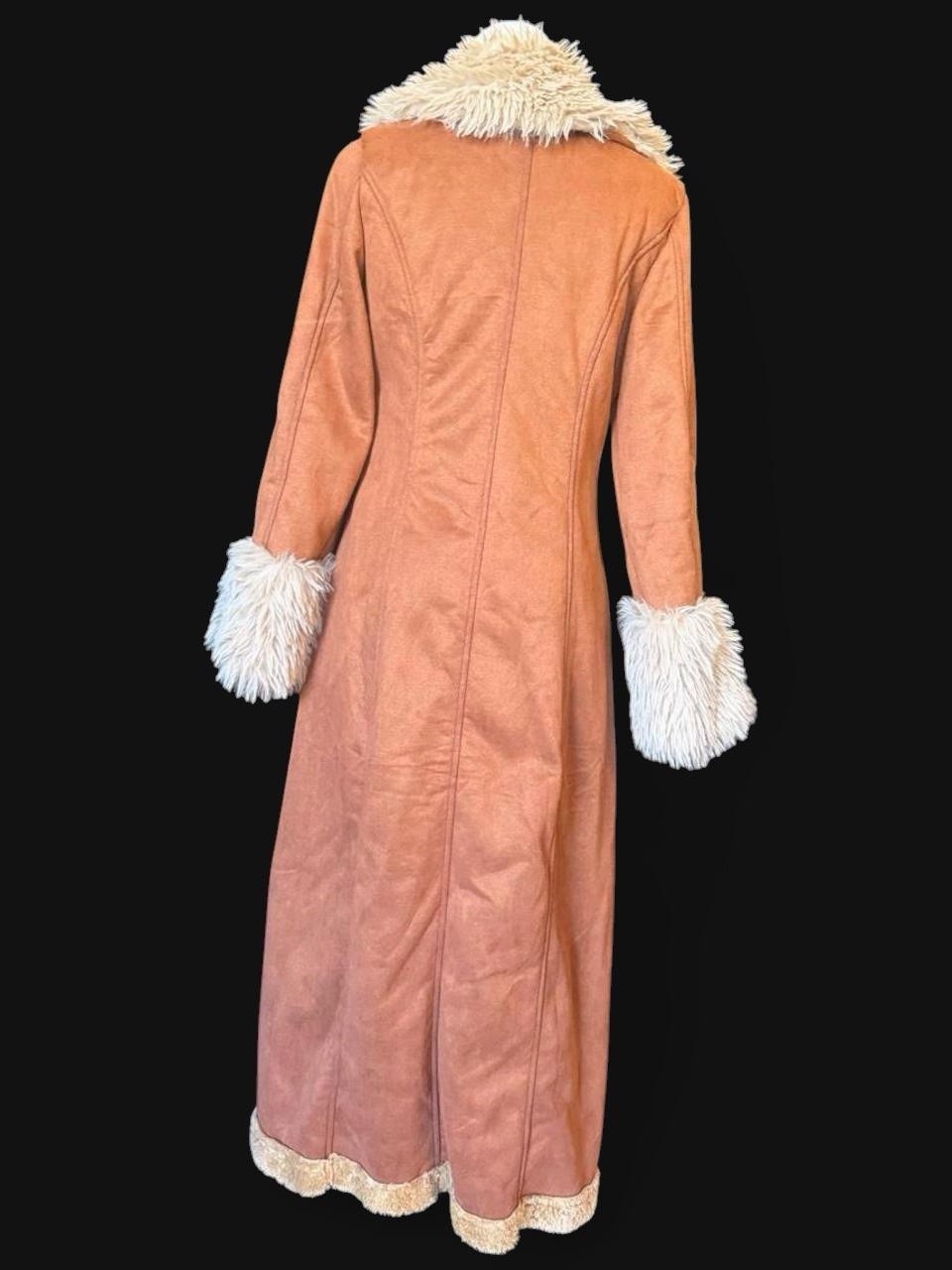 Vintage 70s Style Faux Shearling Teddy Coat | Size M