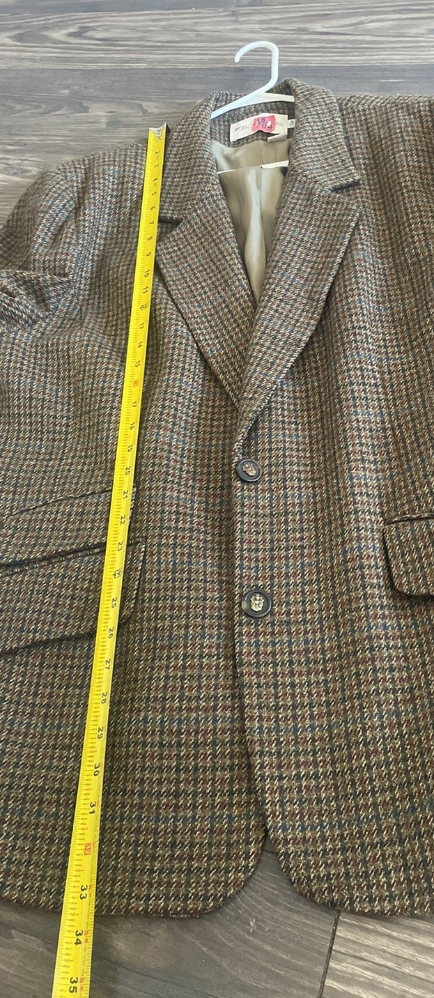 JH Collectibles Vtg Skirt Suit Wool Women 24W Brown Earth Tones Academia
