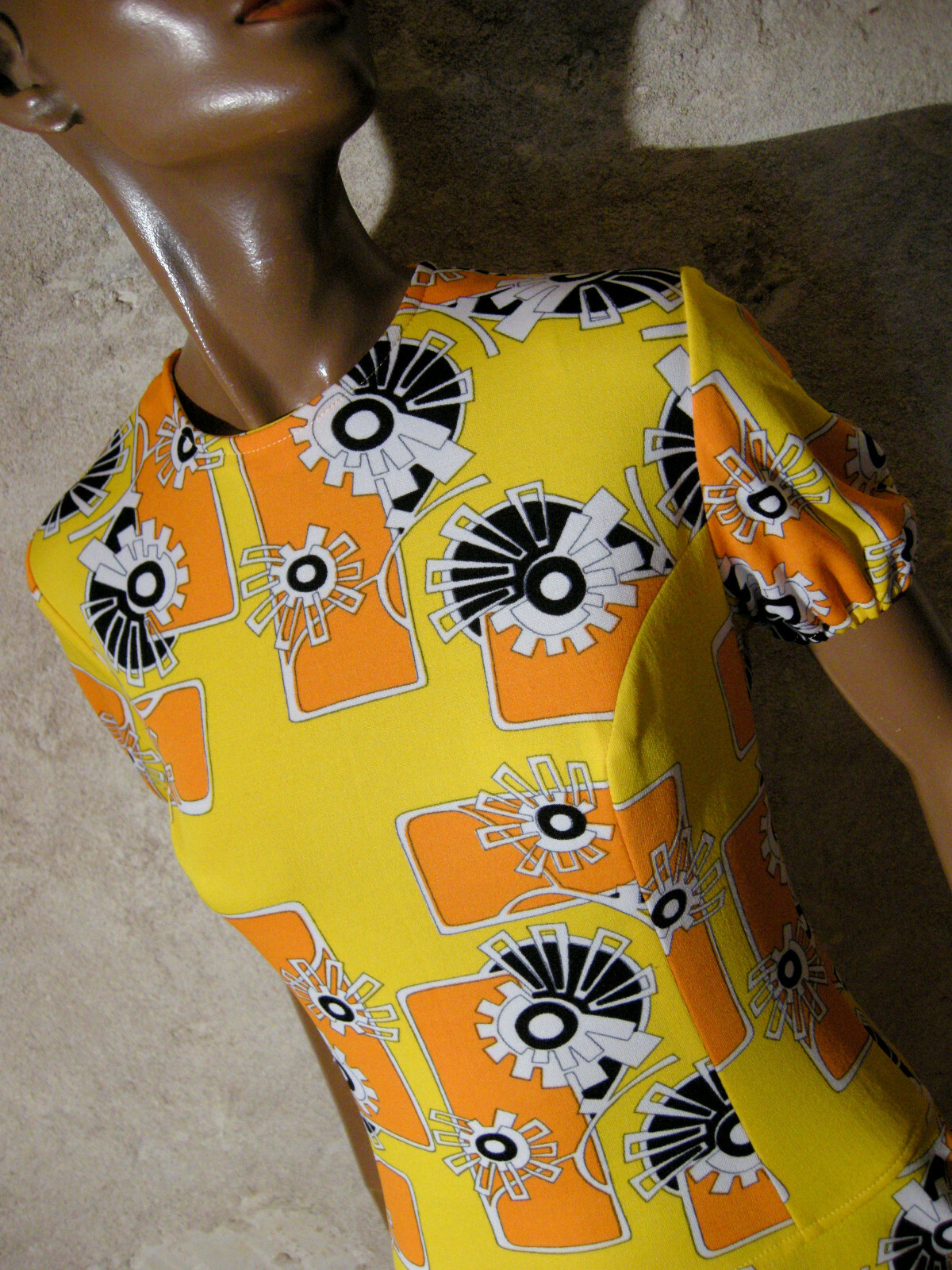 Chic Vintage Dress 1970 True Vtg Dress 70S Mod Graphic Kleid 70Er Vestido (38)
