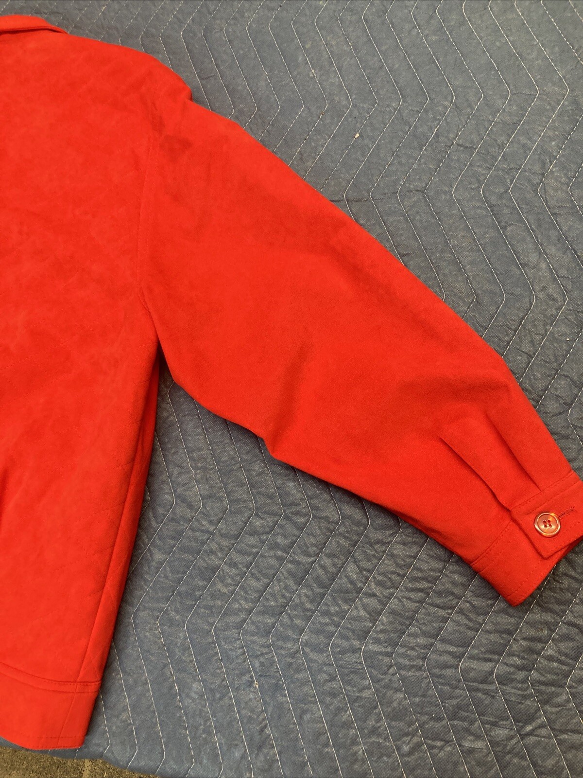 Vtg Samuel Robert by Peter Hatsi Androu Ultra Suede 14 Jacket Red Quilted Bomber