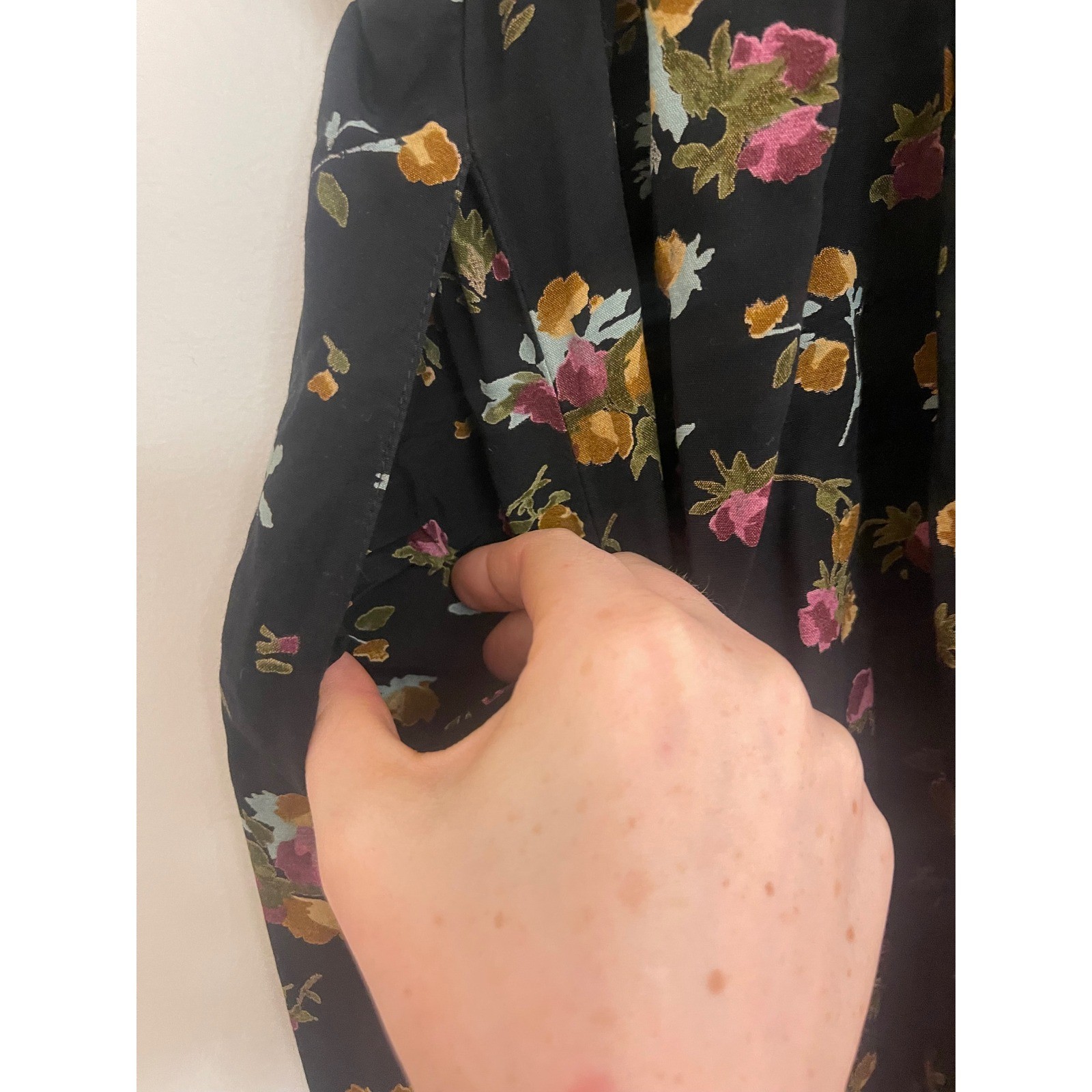 Vintage Kathryn Deene Floral Midi Skirt Front Button Cottagecore GrandmaCore