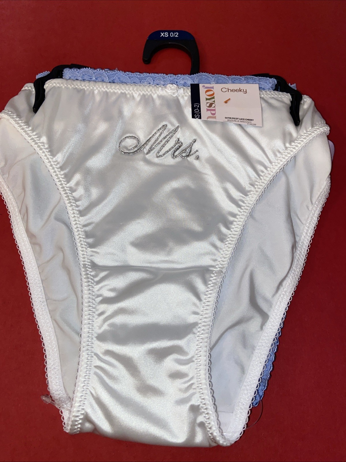 NEW! White Satiny Soft Bridal Cheeky Panty Set By Joyspun / EXTRA SMALL / 0/2