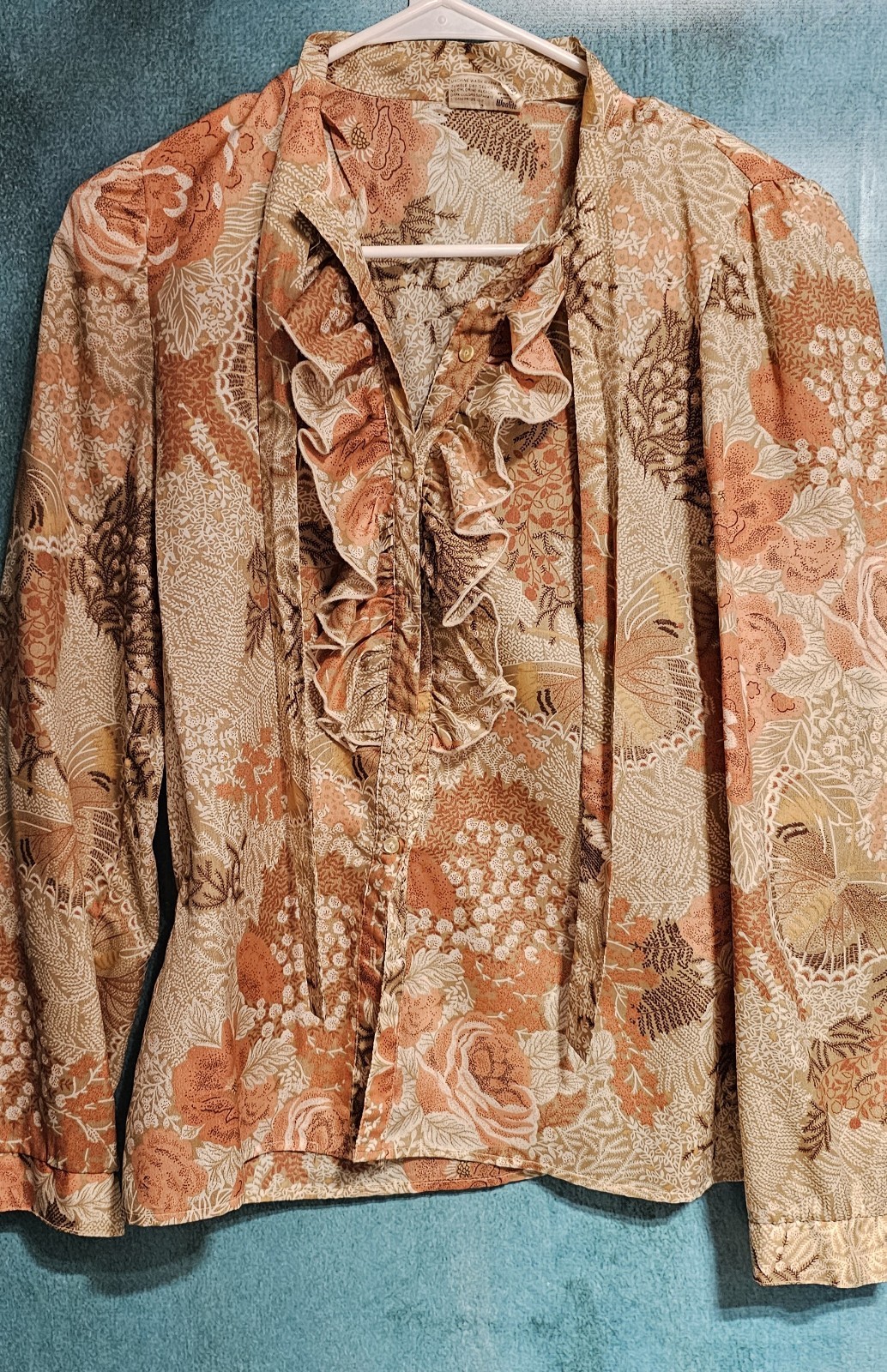 Vintage Country Suburbans Women’s Size 12 Polyester Blouse, Floral Butterfly…