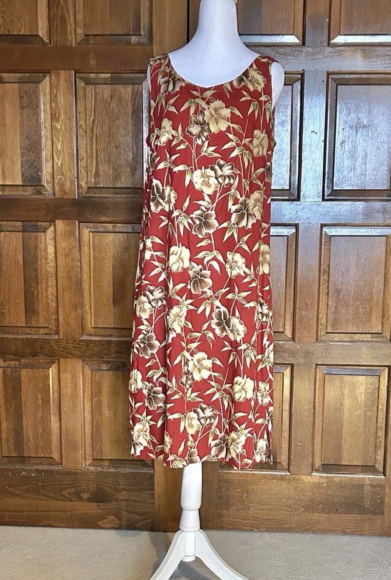 Tori Richard Honolulu Hawaii Size 10 Vintage Hawaiian Print Dress Sleeveless
