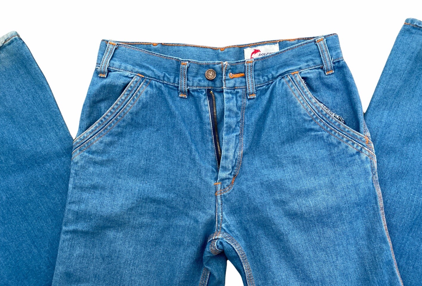 Vintage Y2K Dolphin Jeans Denim Blue Pants Size 32 (13-14) Hong Kong USED