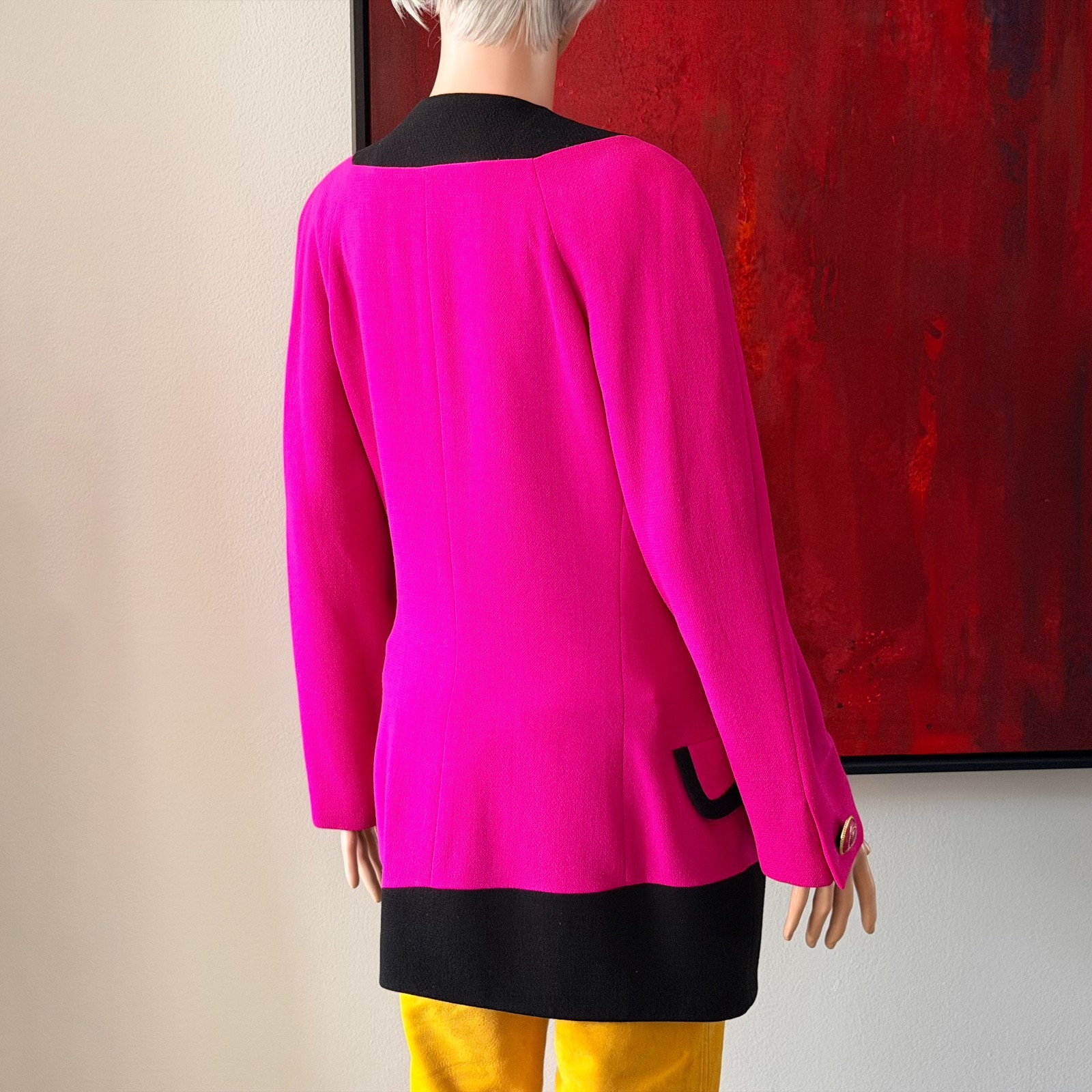 GIANNI VERSACE fuchsia wool blazer size 42 from F/W 1991/92