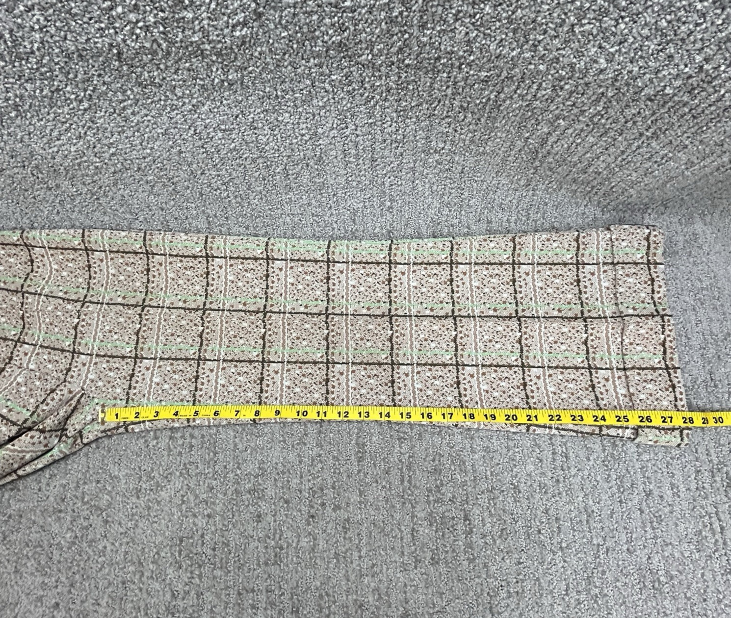 Vintage Kmart Plaid Pants Womens 8 *Mzrs 26×28 Double Knit Polyester Japan 70s