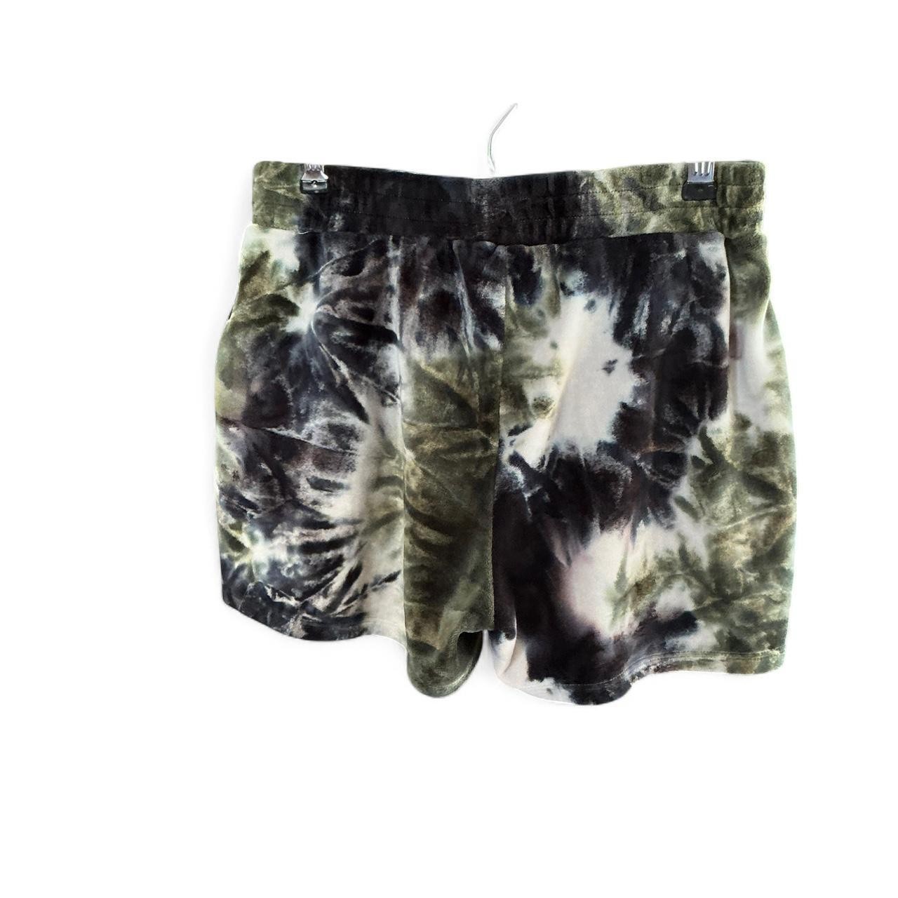 Vintage Green and black velvet tie dye shorts