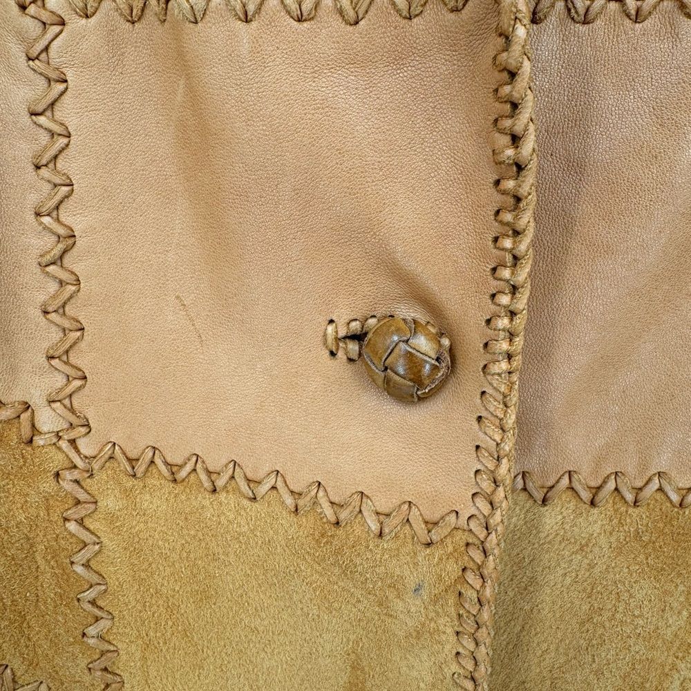 Earl Jeans Vintage Whip Stitch Leather Jacket Women size L unique fall color