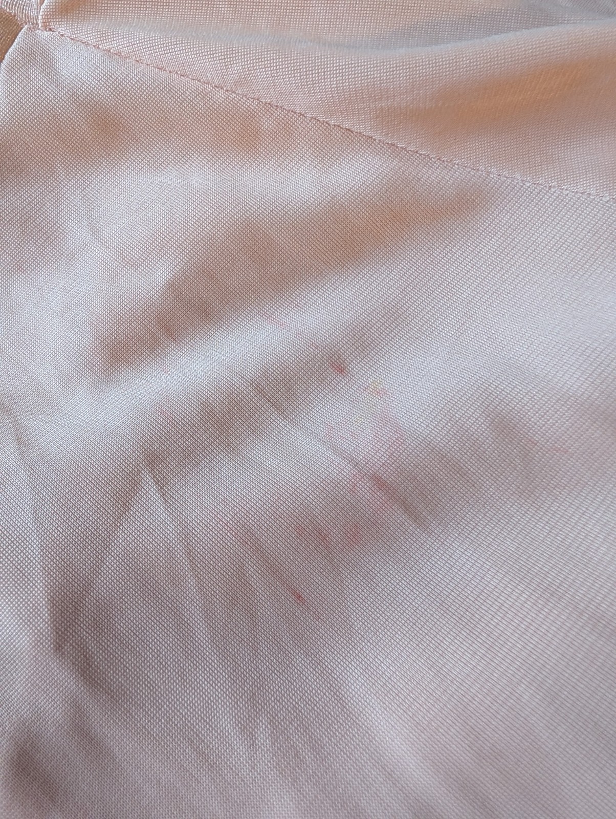 Vintage 80s Glydons Blush Nude Full Slip Dress Antron Nylon Lycra 36 Sheer