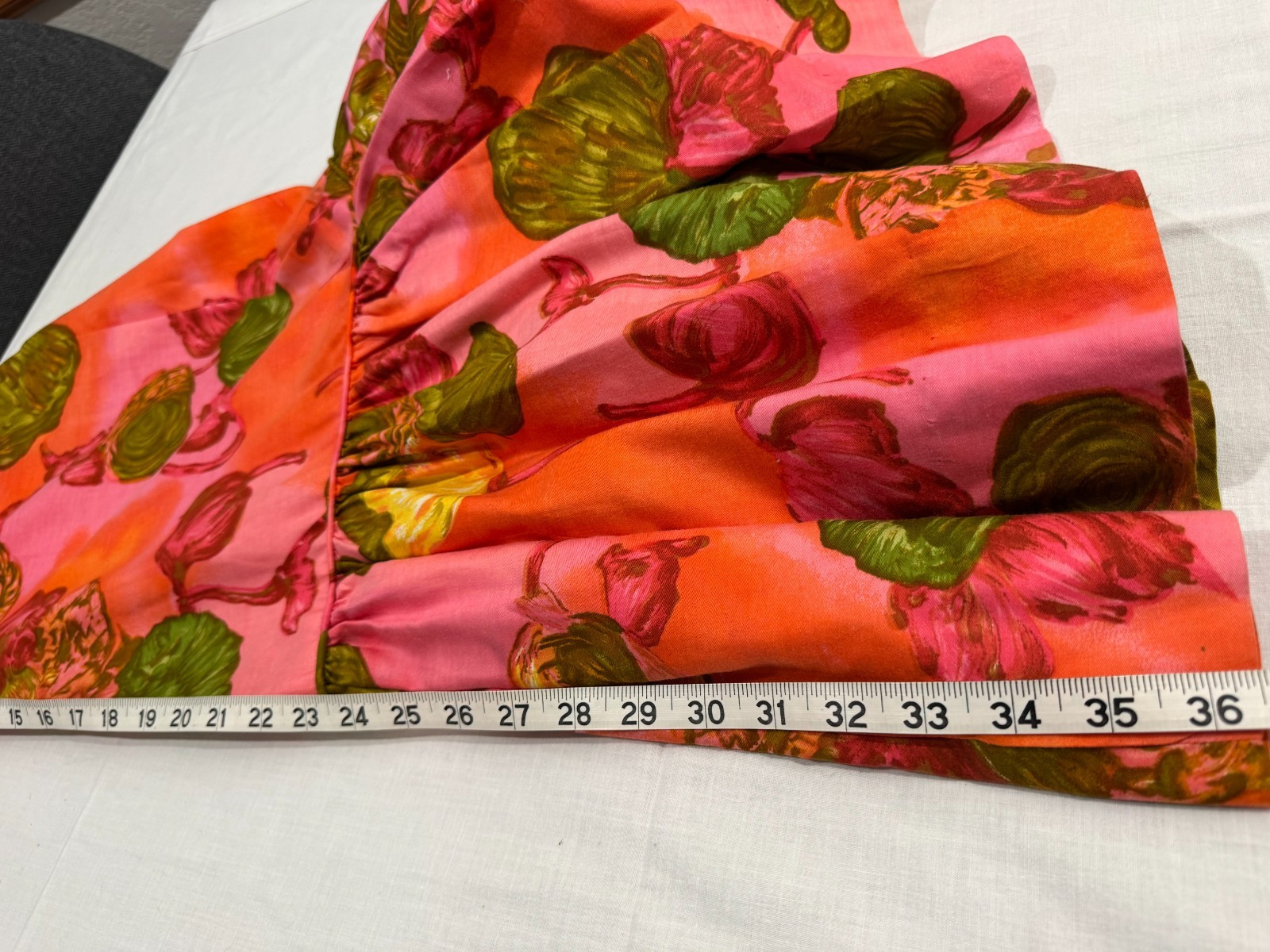 Vtg Liberty House True Hawaiian Dress Short Sleeveless Small Bright Pink Orange