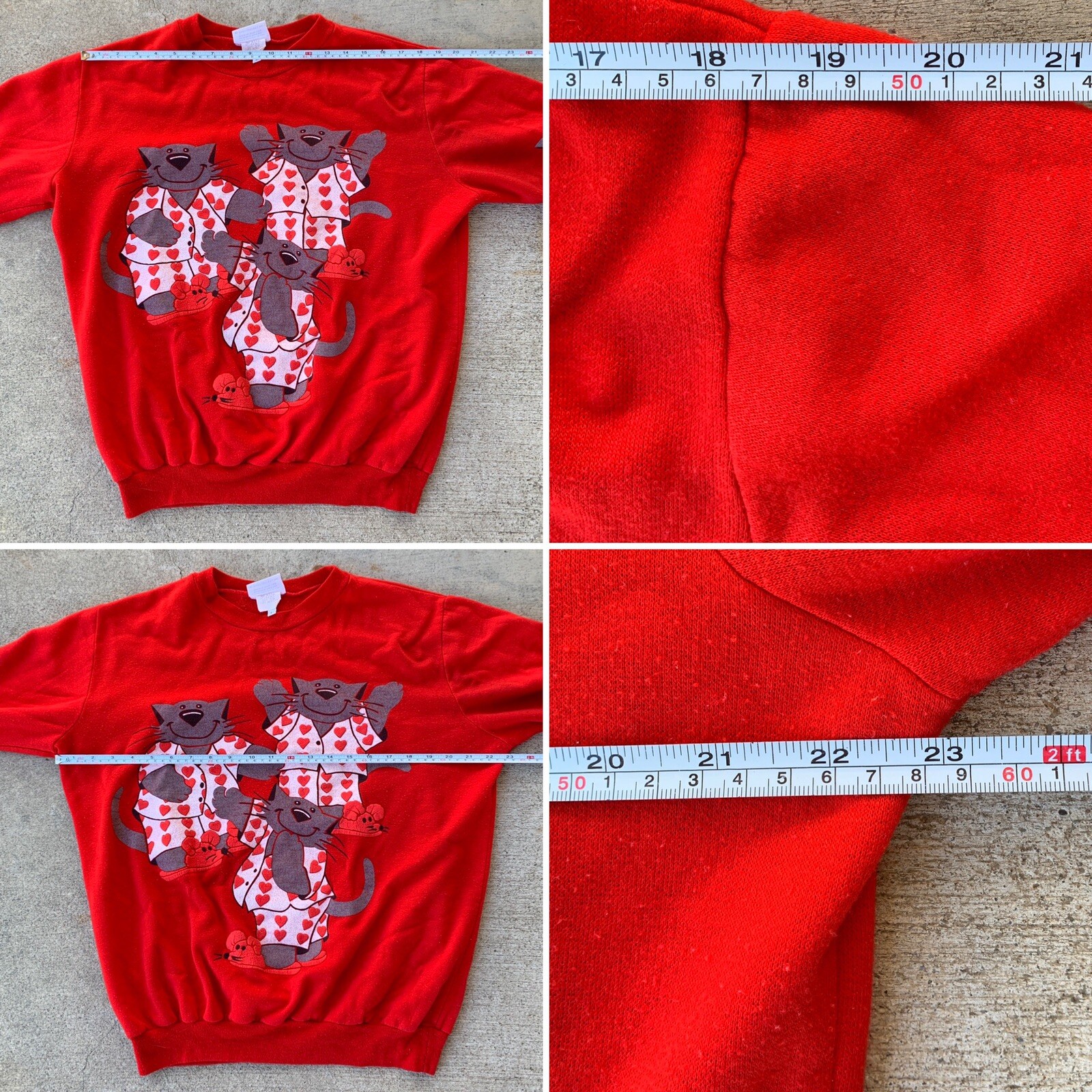 Vintage Cat And Mouse Sweatshirt Cats In Pajamas Scarab San Francisco L 80s