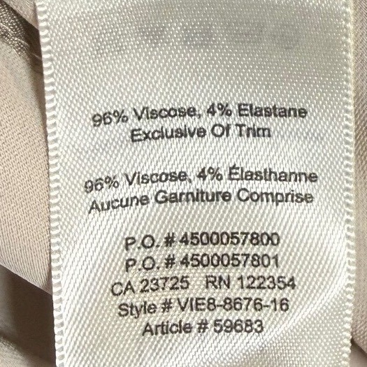 Wilfred Le Fou Aritzia Beige V-Neck Dress XS Italian Fabric Sleeveless Pockets