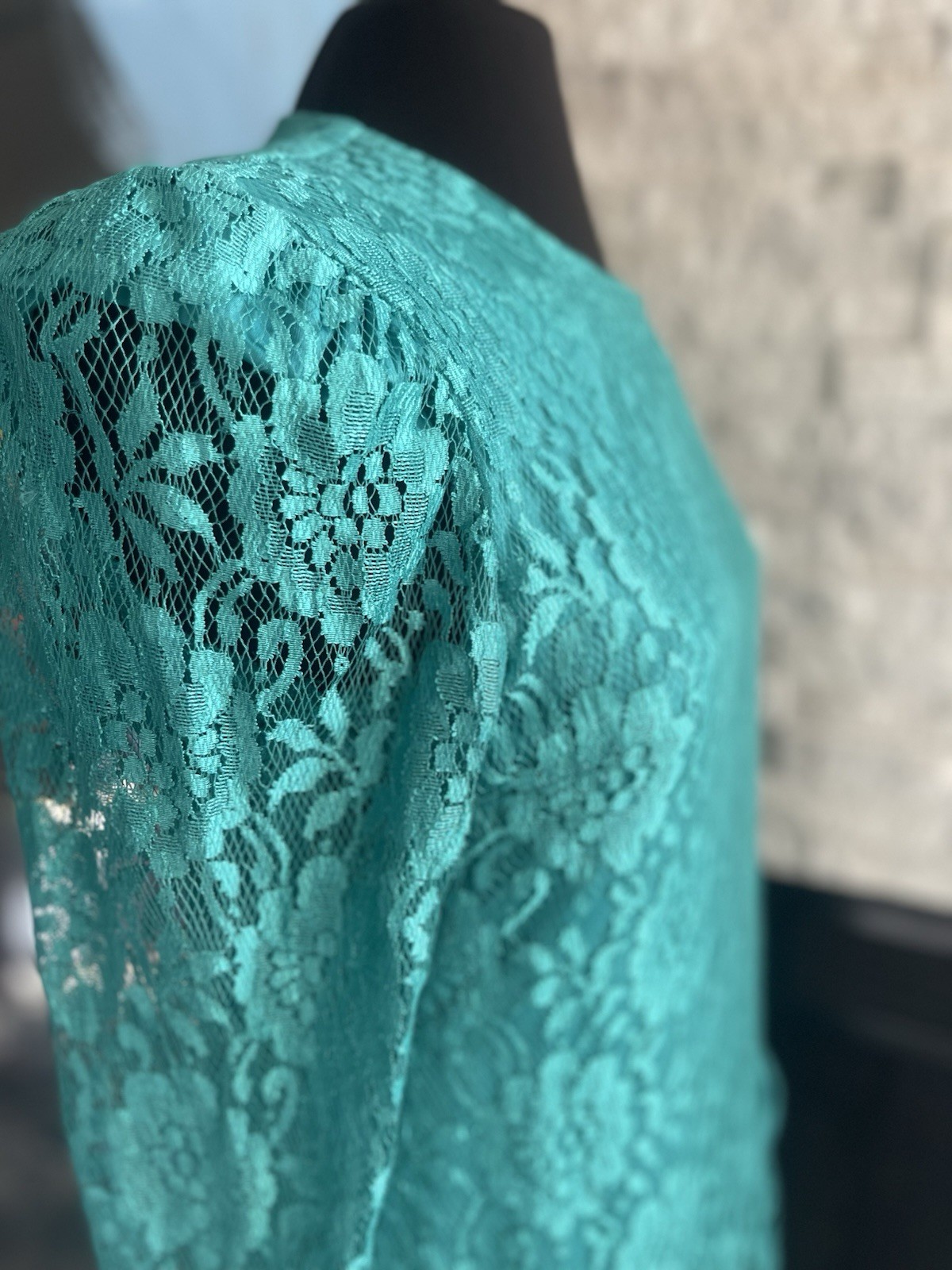 Vintage David Rose Green Victorian Lace Party Cocktail Dress Size 10