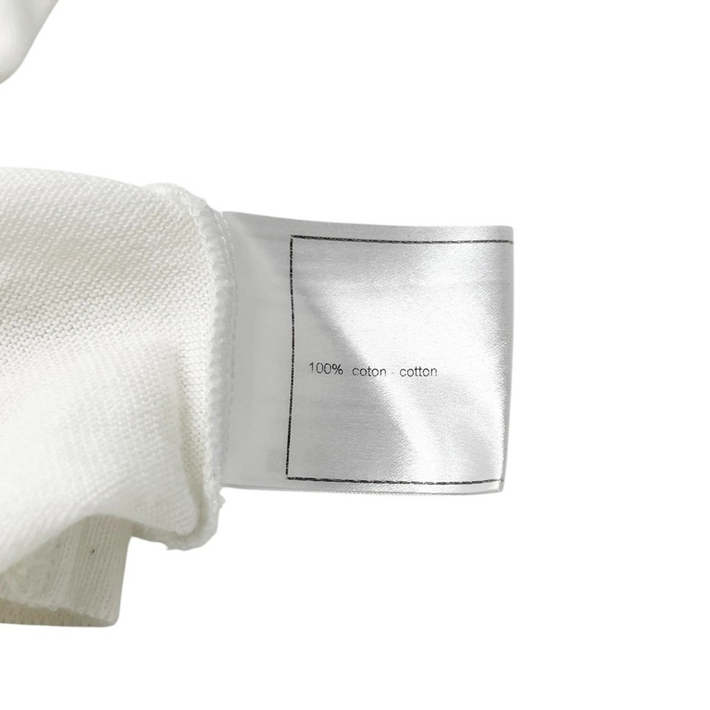 CHANEL Vintage 07P CC Mark Logo Knit Tank Dress One-piece White Cotton Stitch
