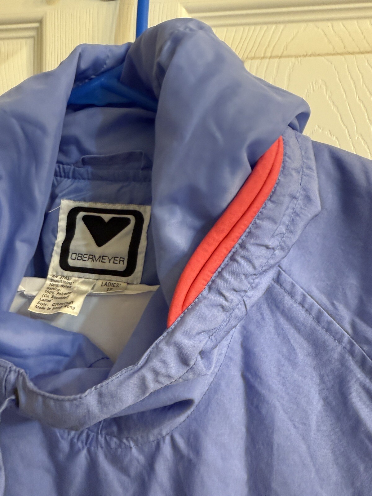 Vintage OBERMEYER RN 37037 COURTNEY LADIES 12 Light Windbraker Jacket Blue