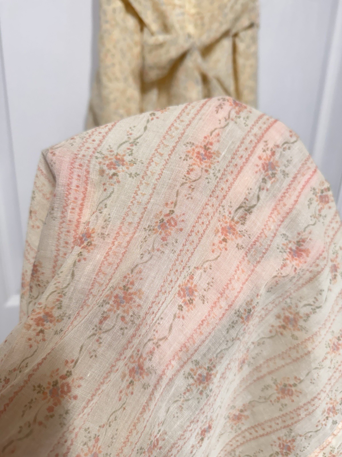 Rare Vtg 70’s Floral Lace Peasant Boho Ruffle Dress – Zum Zum Measures Sz 6 (M)