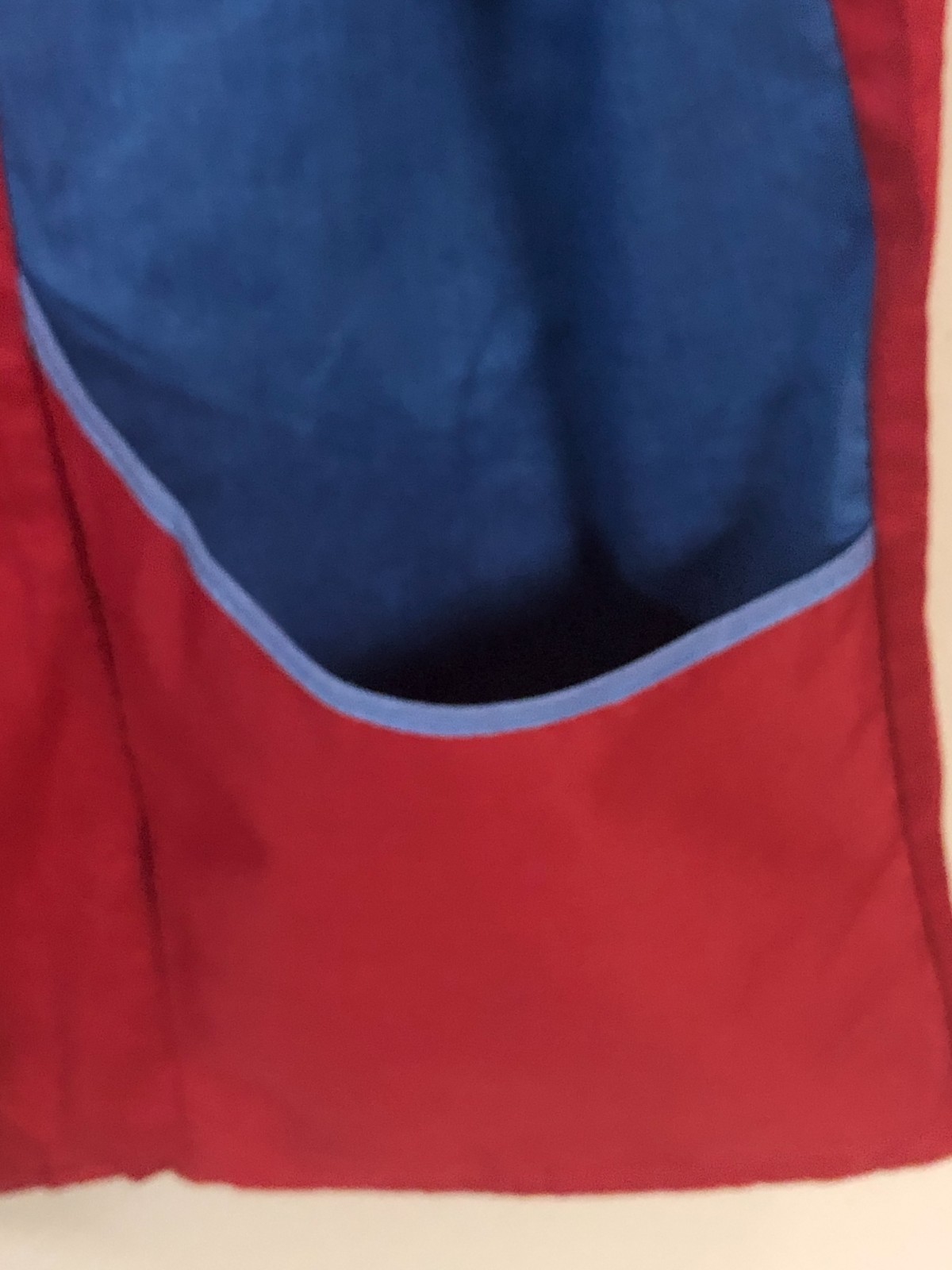 Vintage 1983 Goblettes Red & Blue M/L Smock Top Snap Closure NOS Deep Pockets