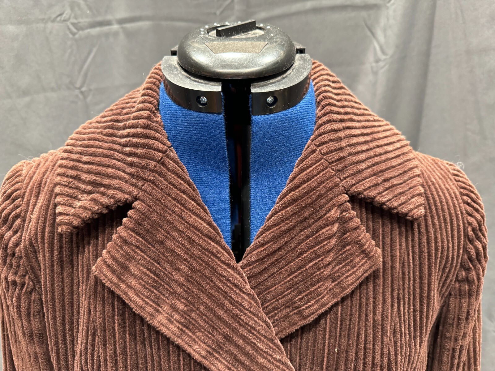 VTG 1970’s custom peacoat jacket corduroy Chocolate Brown size med