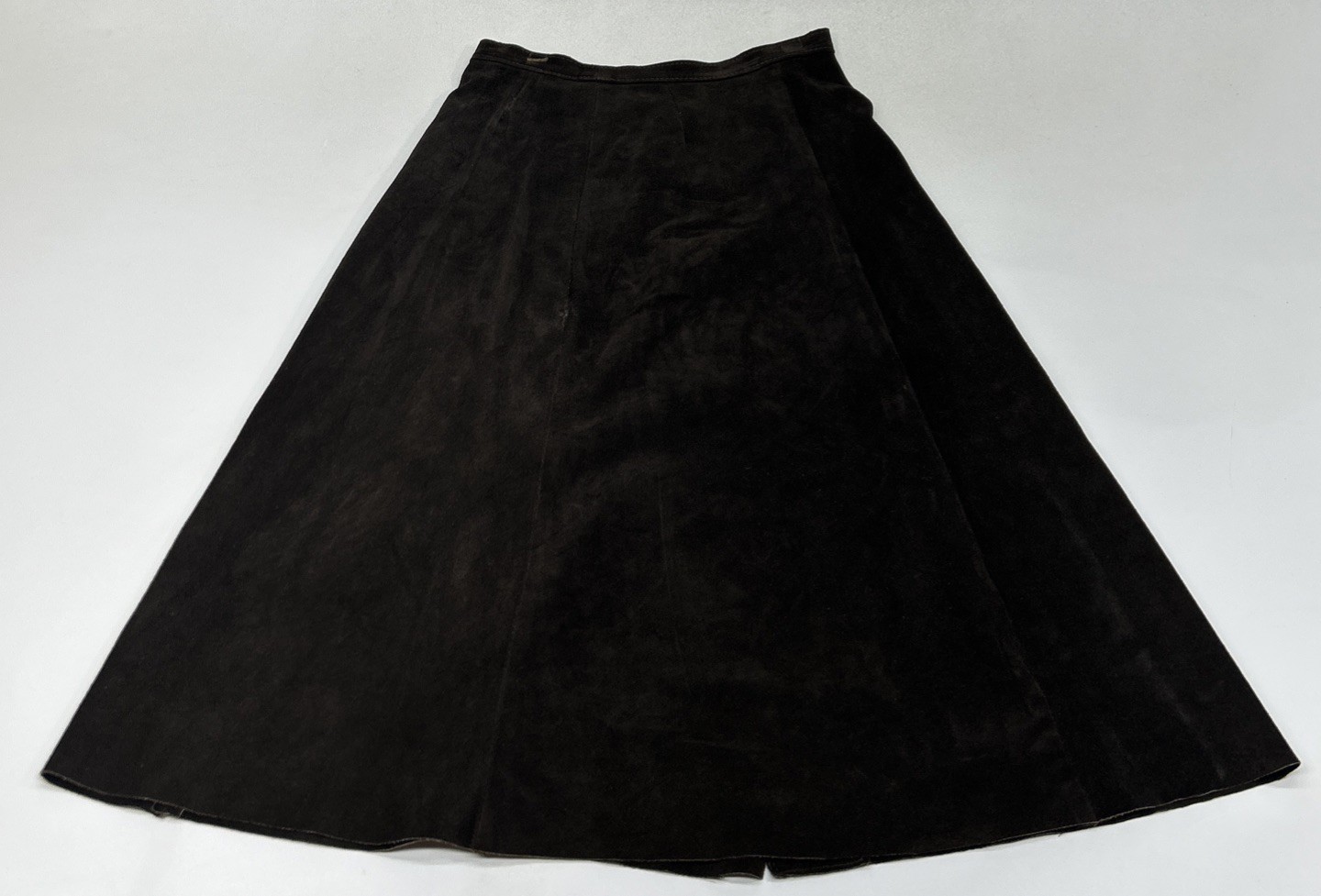 Vintage Genuine Leather Skirt Brown Western Made For Lazarus Size L